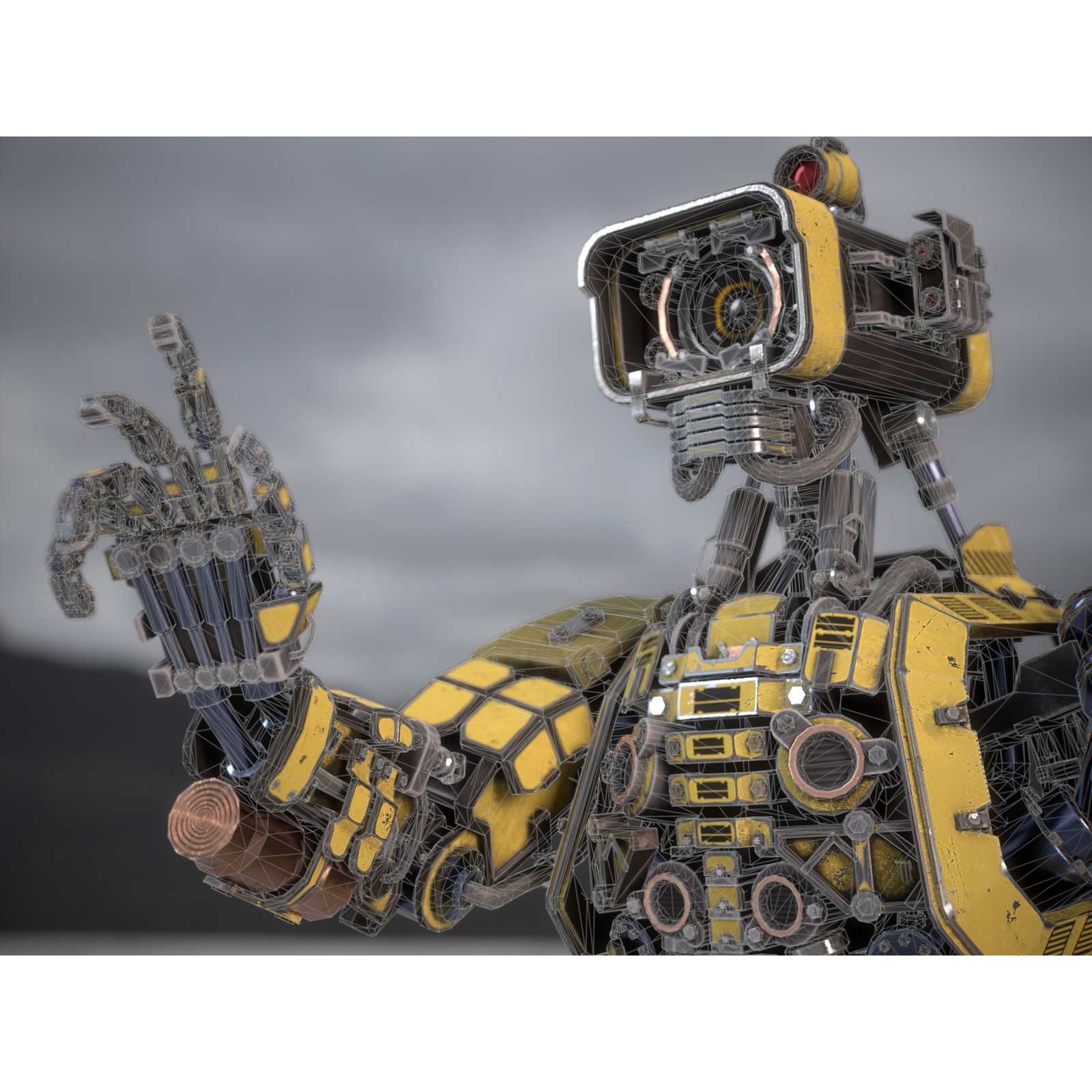 Futuristic Robot - Low-Poly Game-Ready 3D Model - View 33