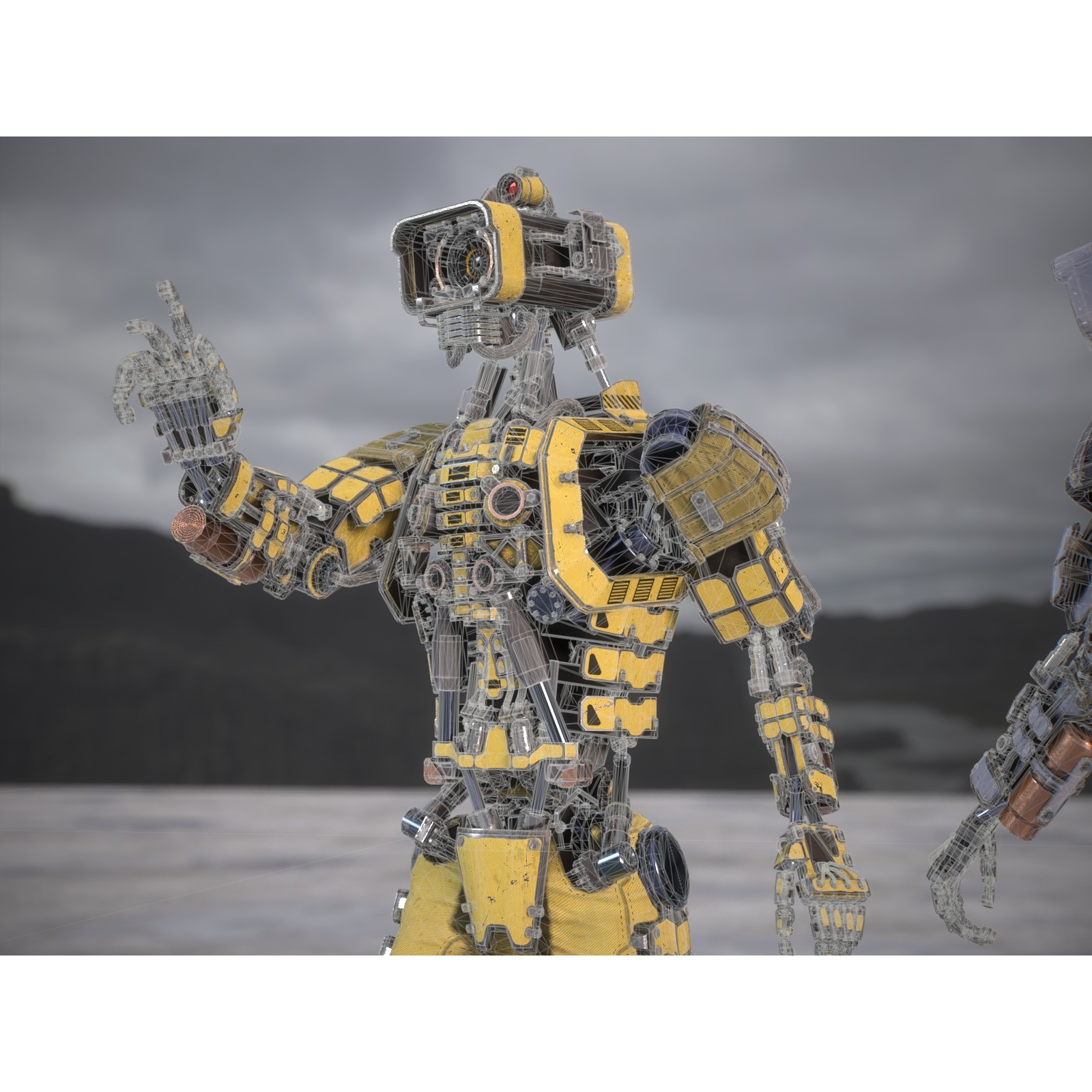 Futuristic Robot - Low-Poly Game-Ready 3D Model - View 35