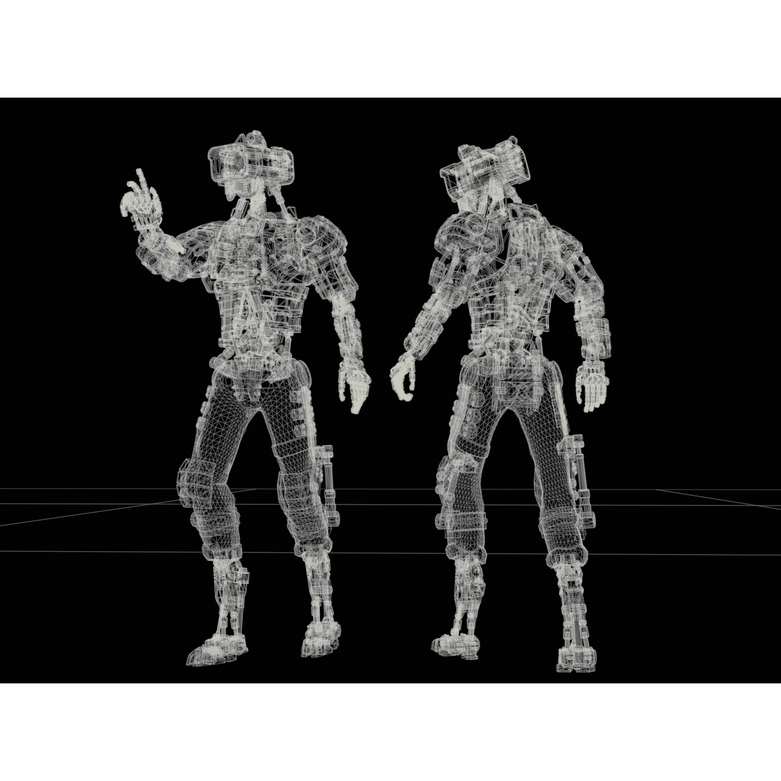 Futuristic Robot - Low-Poly Game-Ready 3D Model - View 37