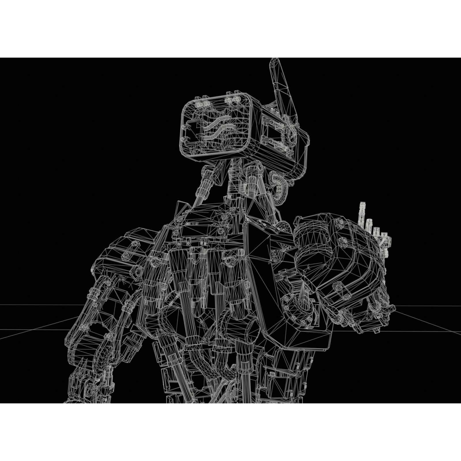 Futuristic Robot - Low-Poly Game-Ready 3D Model - View 38