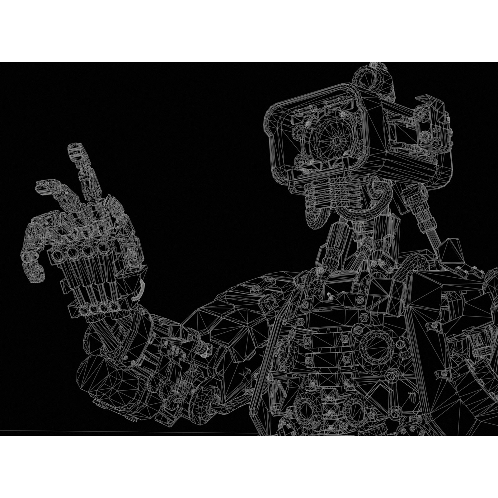 Futuristic Robot - Low-Poly Game-Ready 3D Model - View 39