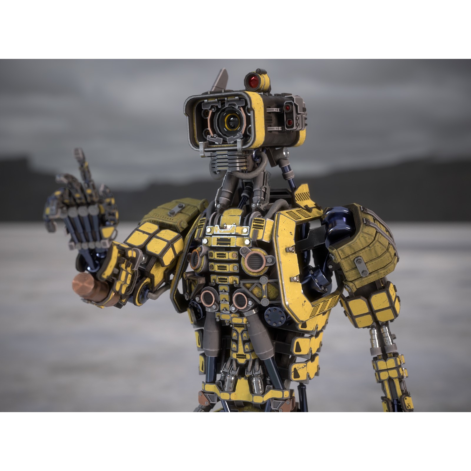 Futuristic Robot - Low-Poly Game-Ready 3D Model - View 4