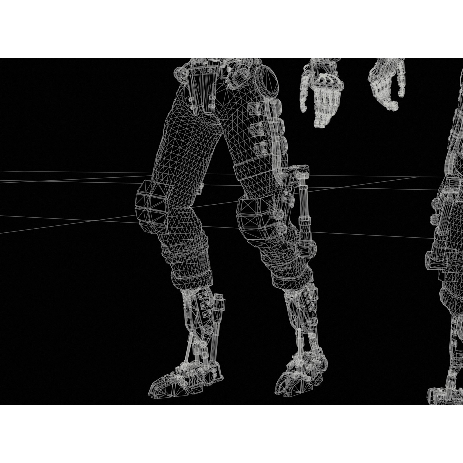 Futuristic Robot - Low-Poly Game-Ready 3D Model - View 40