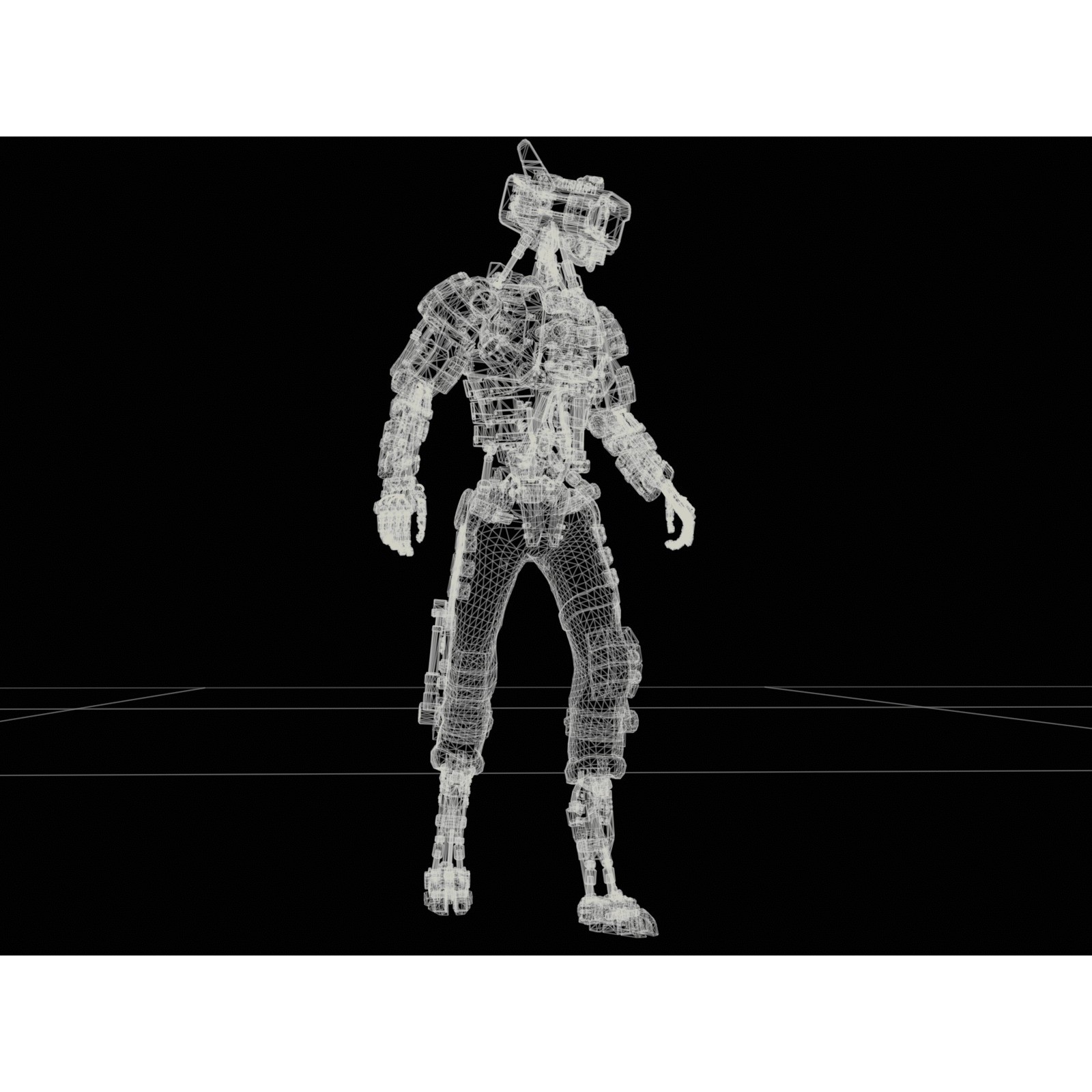 Futuristic Robot - Low-Poly Game-Ready 3D Model - View 41