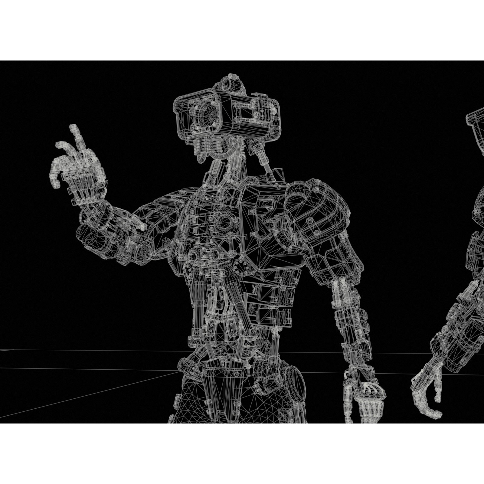 Futuristic Robot - Low-Poly Game-Ready 3D Model - View 42