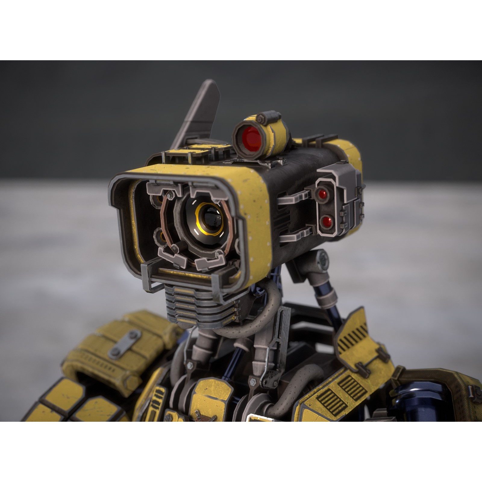 Futuristic Robot - Low-Poly Game-Ready 3D Model - View 5