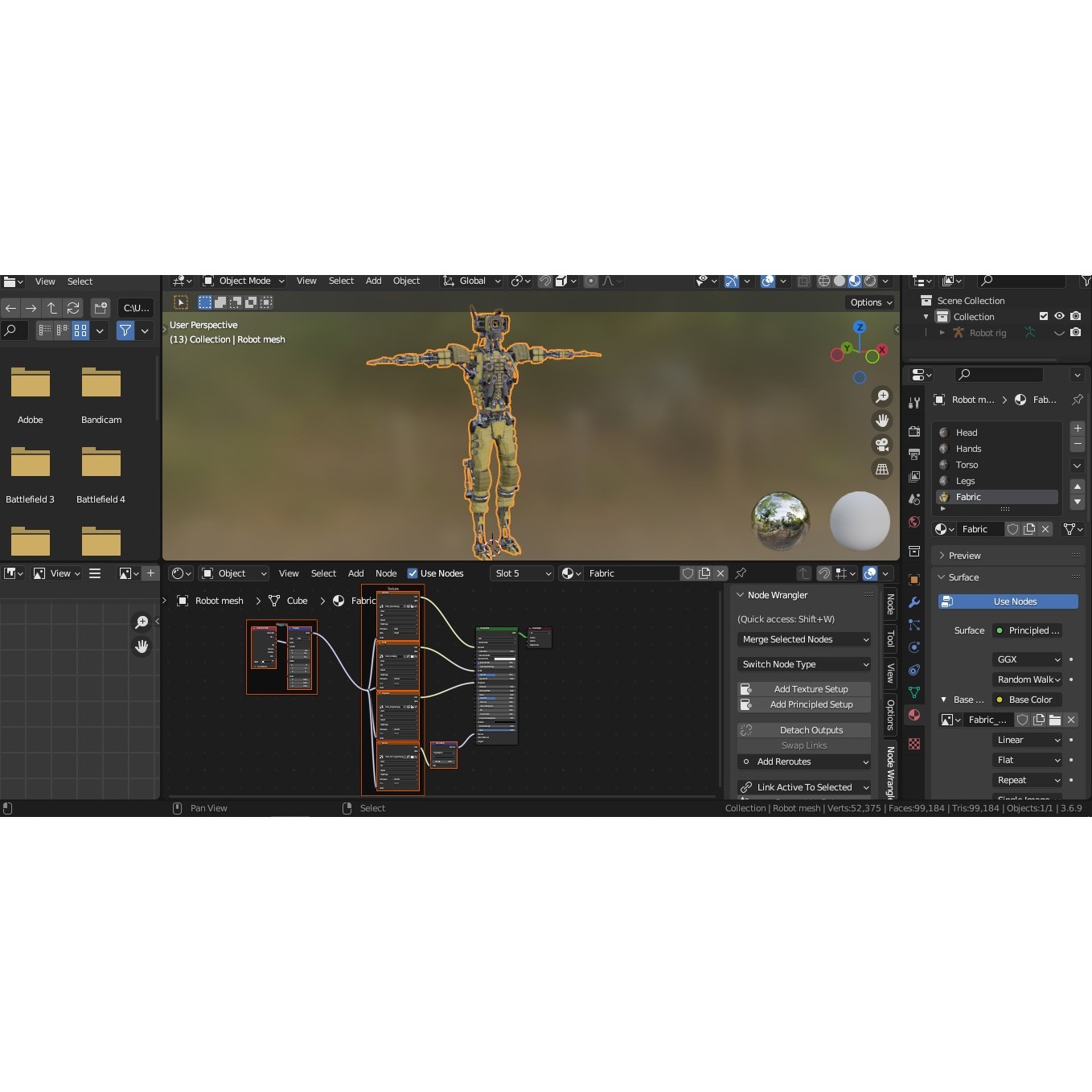 Futuristic Robot - Low-Poly Game-Ready 3D Model - View 50