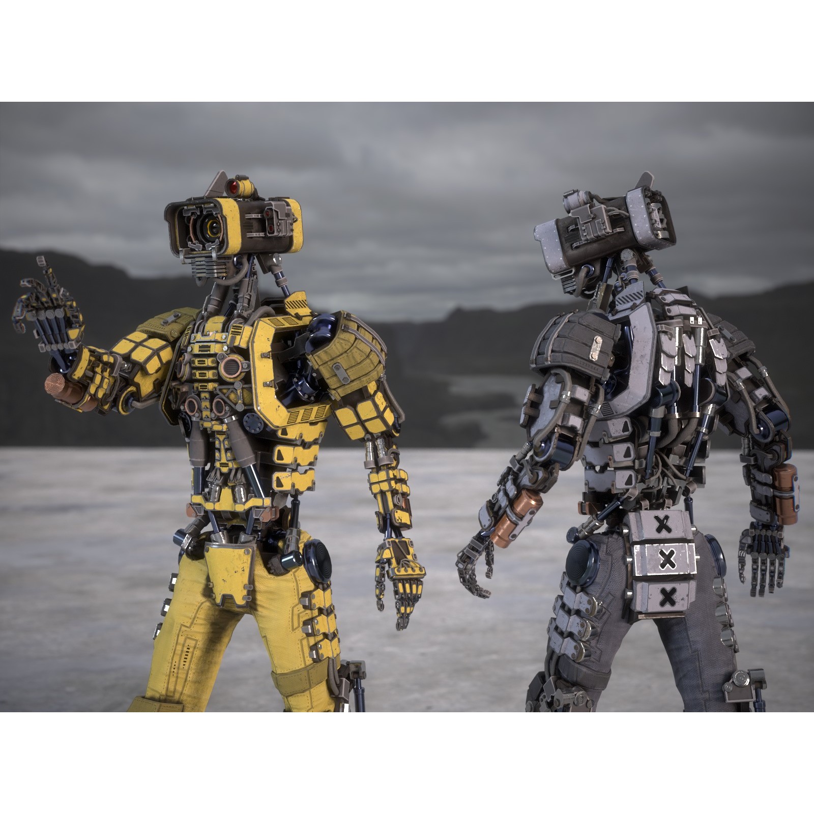 Futuristic Robot - Low-Poly Game-Ready 3D Model - View 6