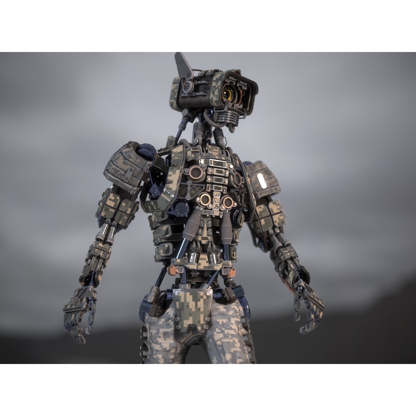 Futuristic Robot - Low-Poly Game-Ready 3D Model - View 7