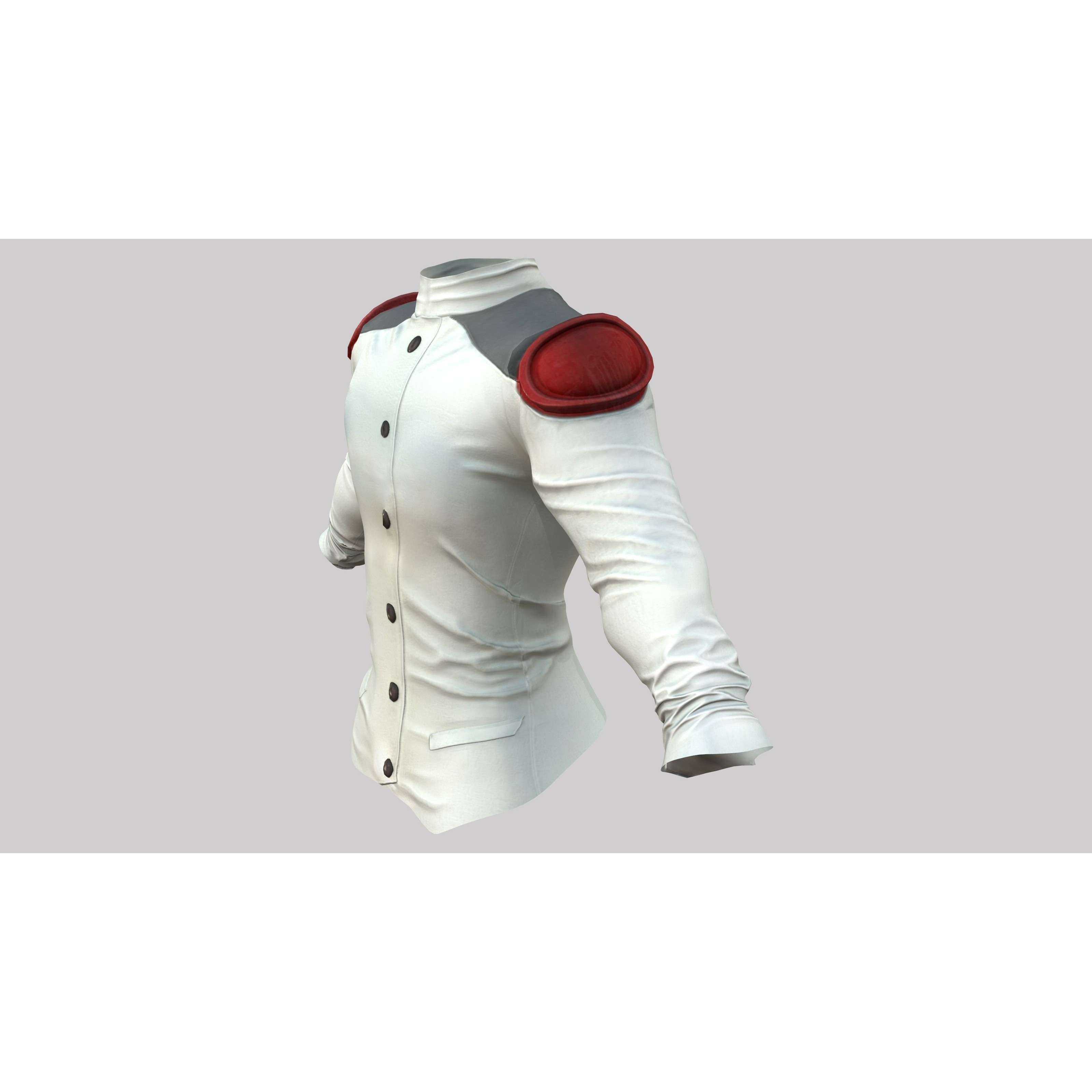 Mens Space Agent Jacket - Low-Poly Game-Ready 3D Model - View 3