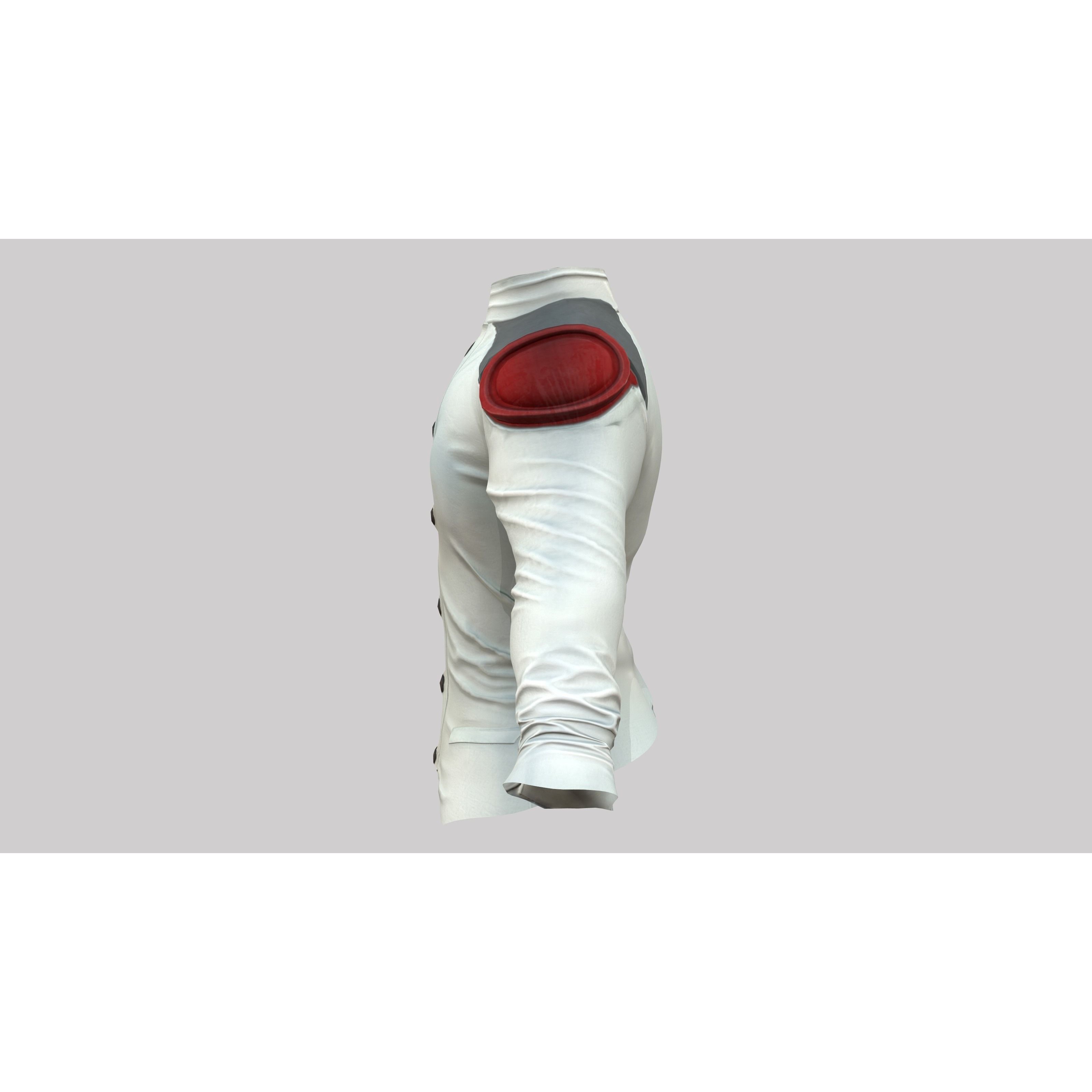 Mens Space Agent Jacket - Low-Poly Game-Ready 3D Model - View 4