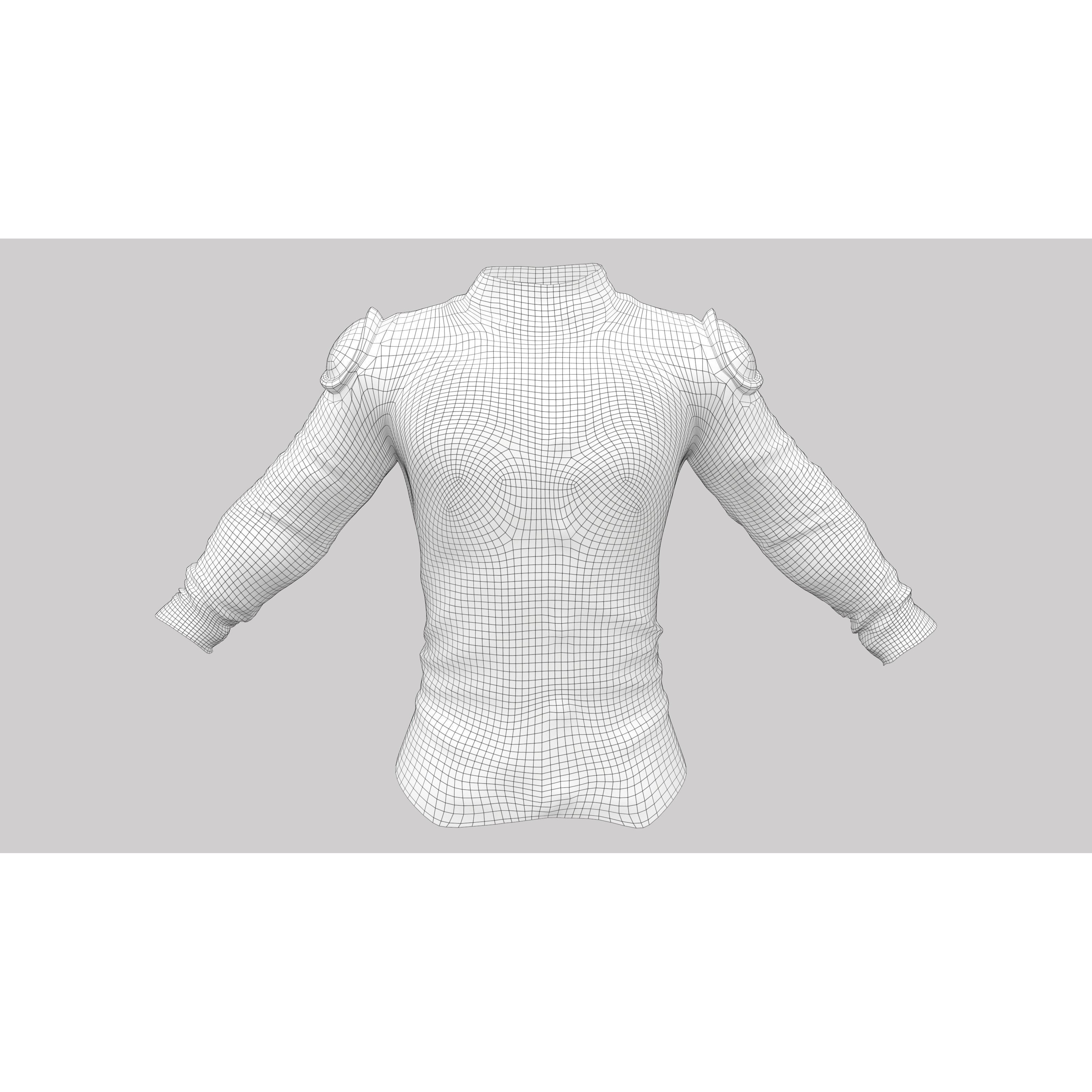 Mens Space Agent Jacket - Low-Poly Game-Ready 3D Model - View 7