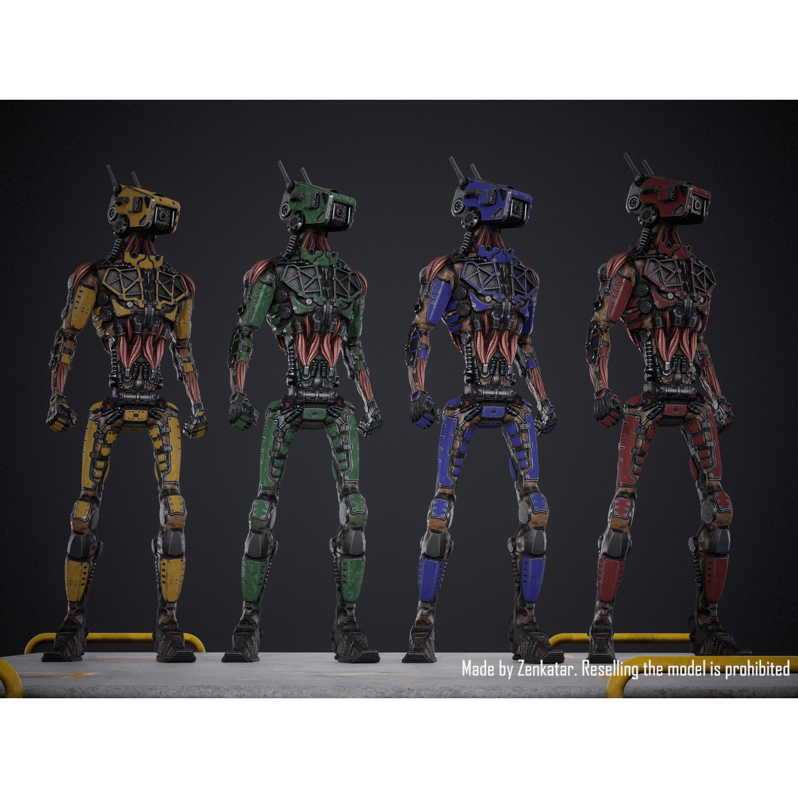 Industrial Robot - Low-Poly Game-Ready 3D Model - View 3