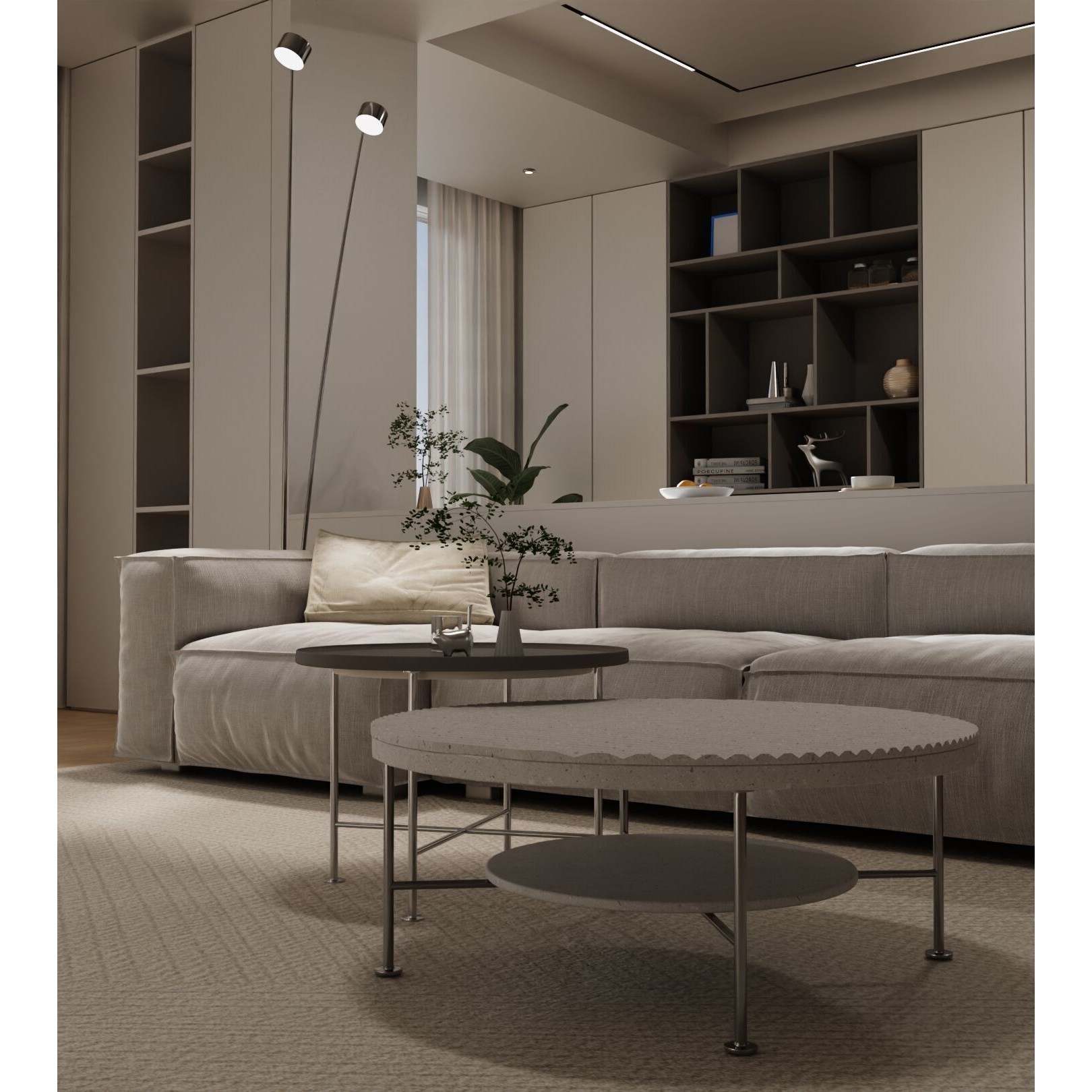 Log Style Living Room - Game-Ready 3D Model - View 6