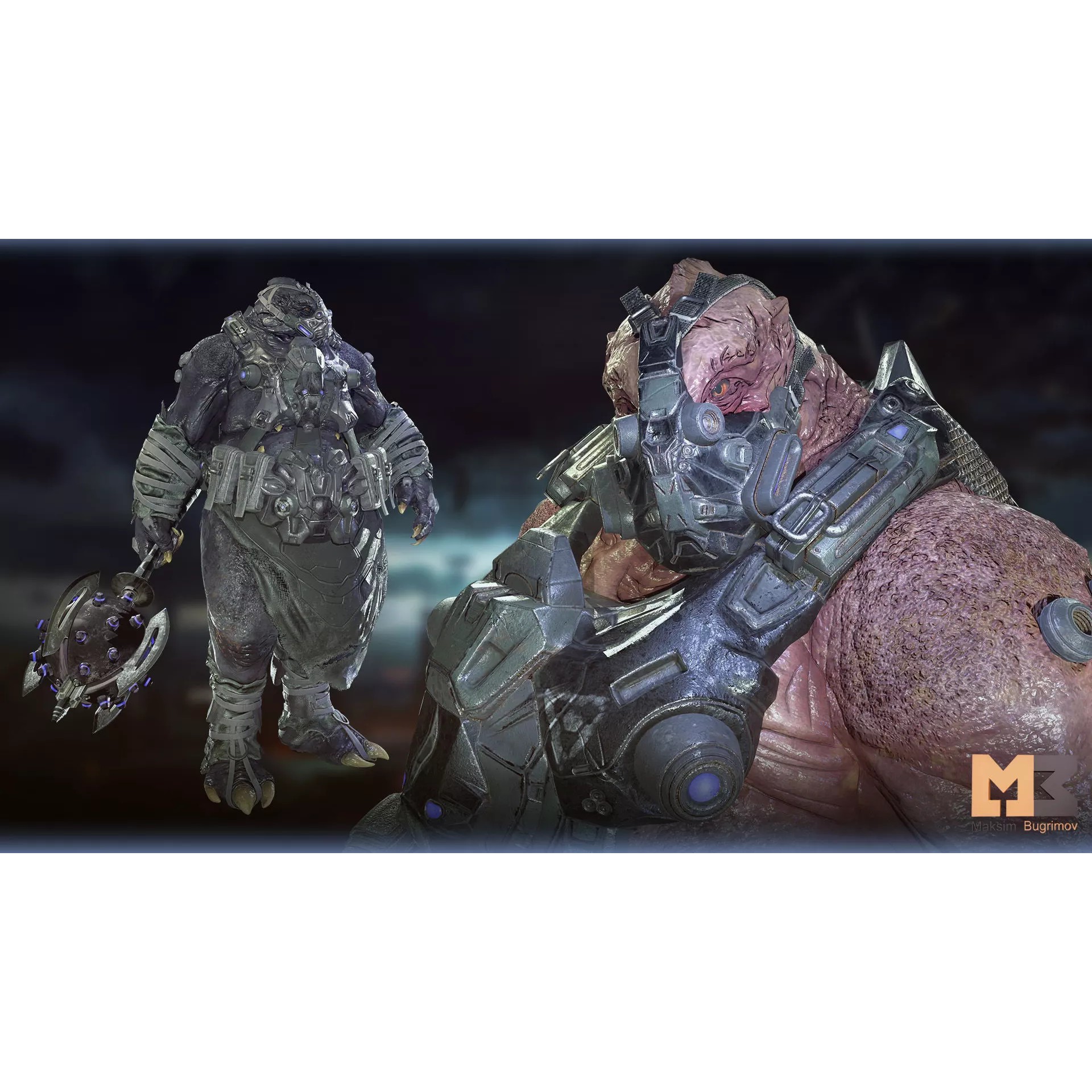 Aliens Warrior Pack - Low-Poly Game-Ready 3D Model