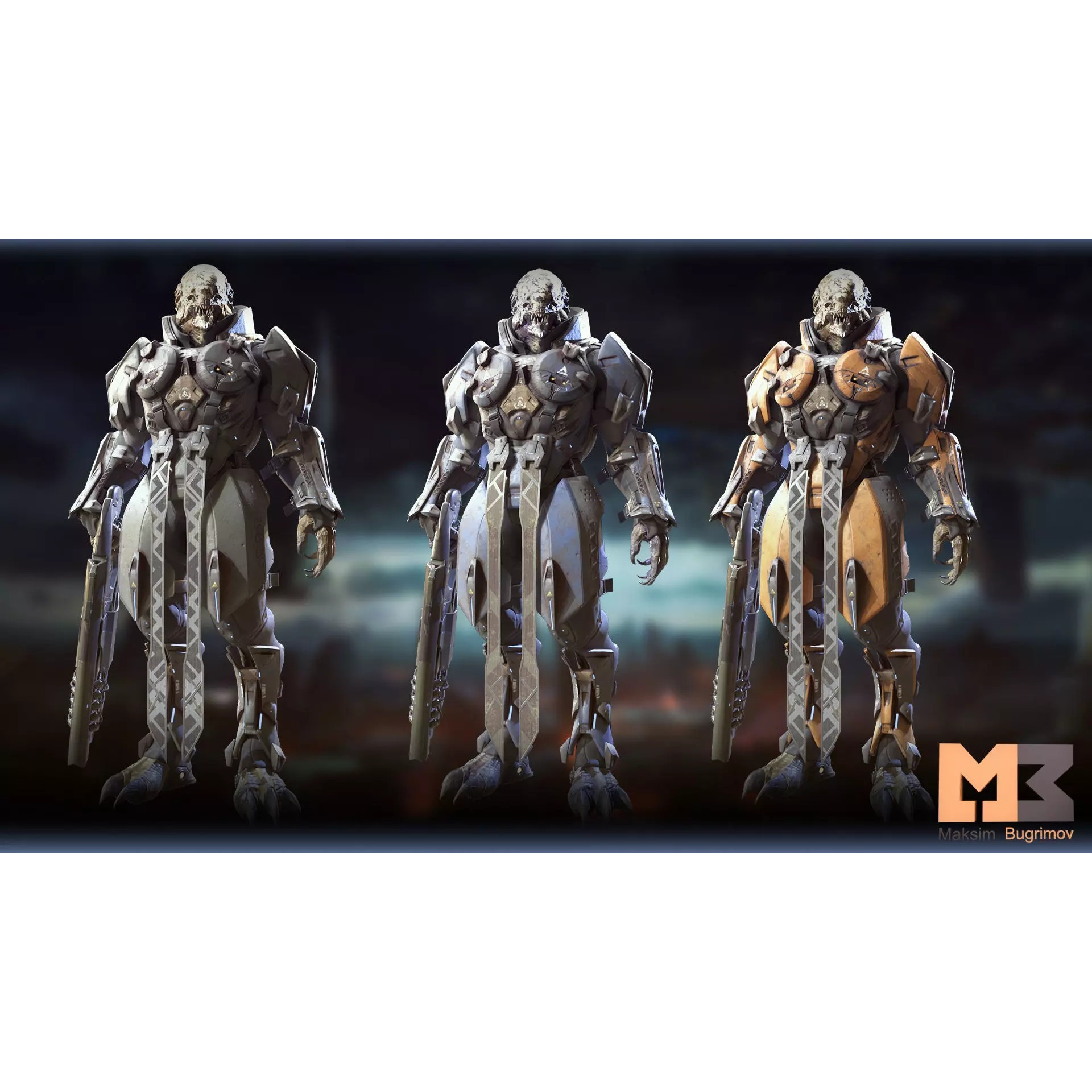 Aliens Warrior Pack - Low-Poly Game-Ready 3D Model - View 15