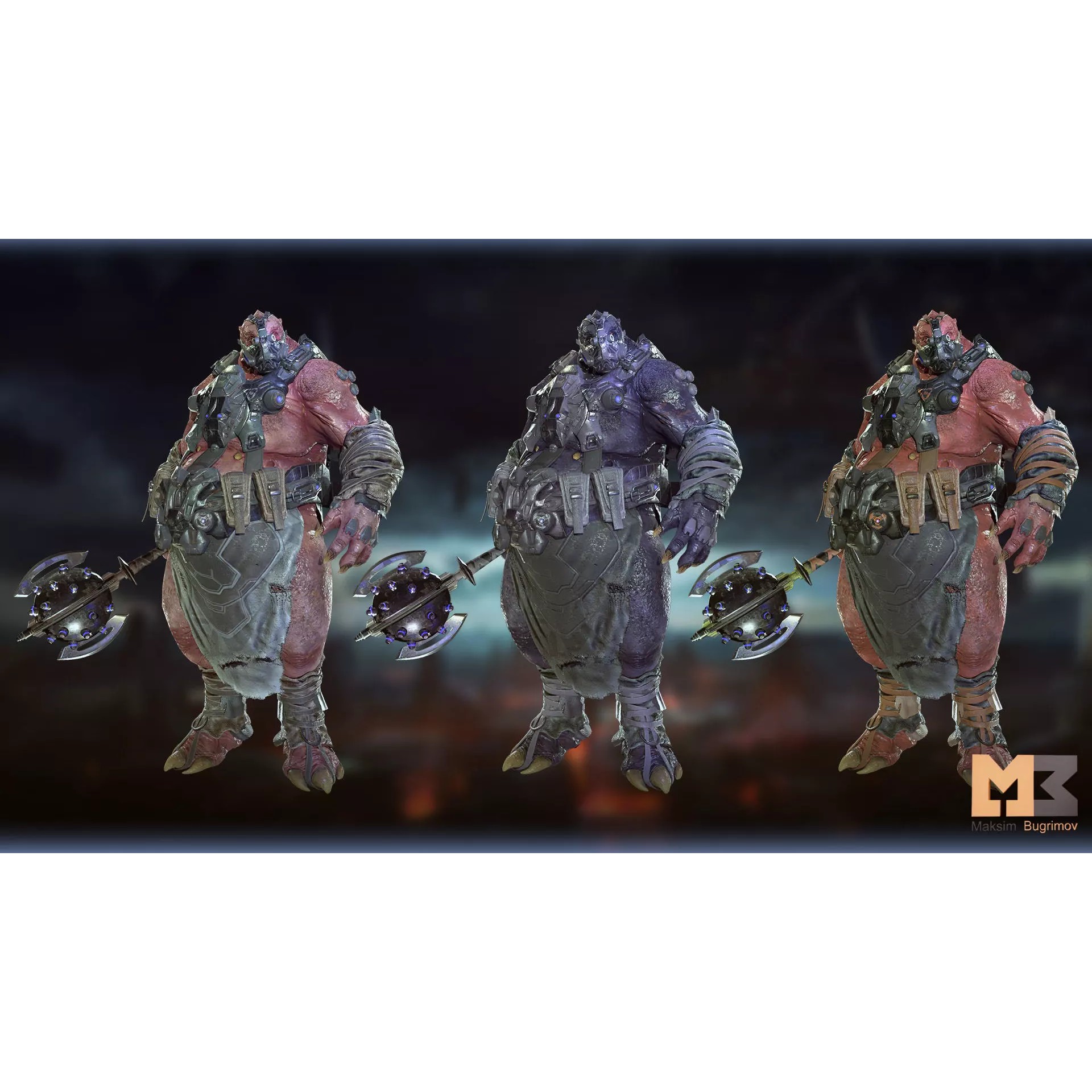 Aliens Warrior Pack - Low-Poly Game-Ready 3D Model - View 4