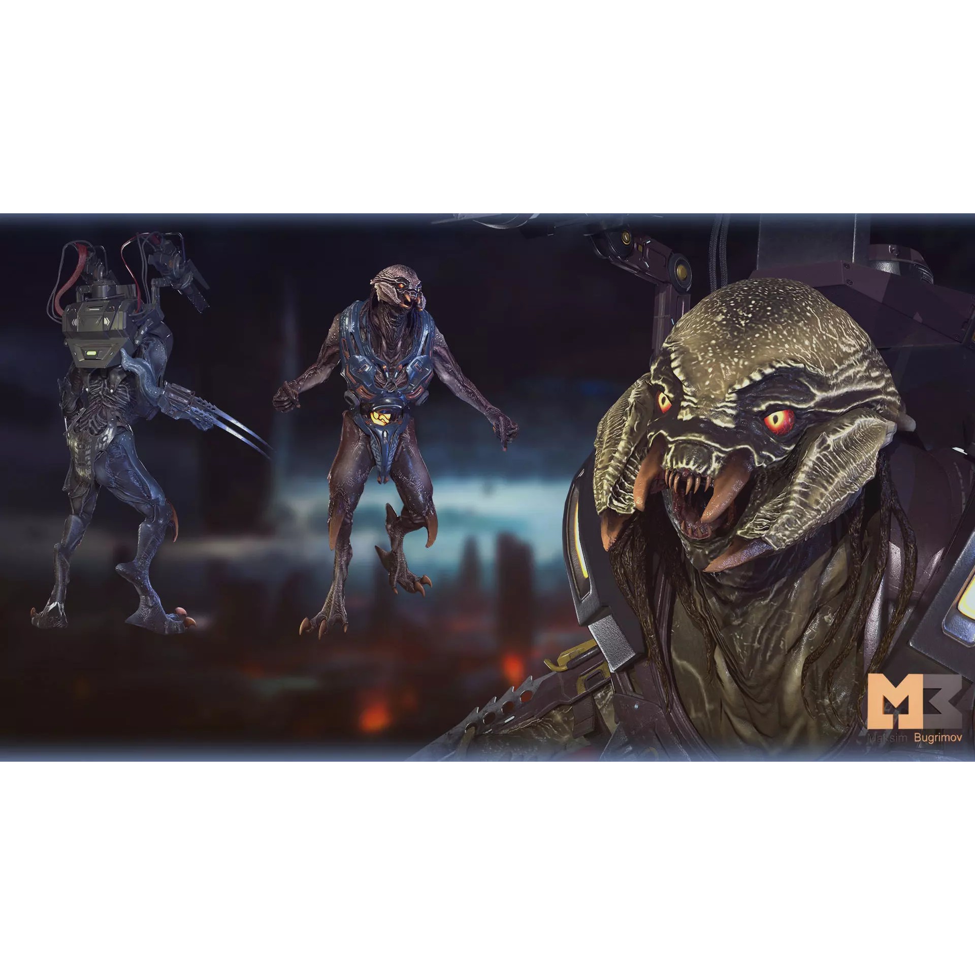 Aliens Warrior Pack - Low-Poly Game-Ready 3D Model - View 7