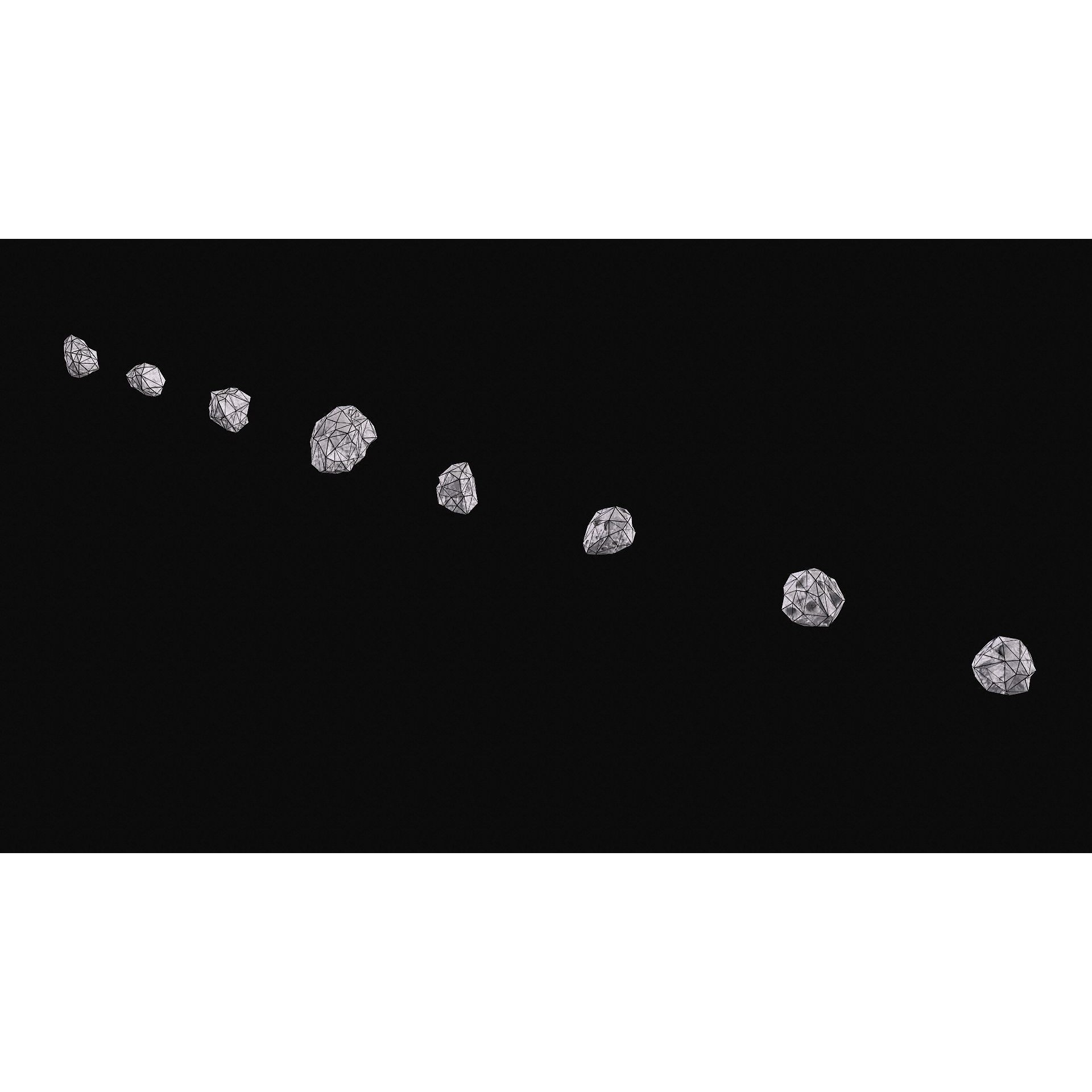 Realistic Asteroid Clouds - Low-Poly Game-Ready 3D Model