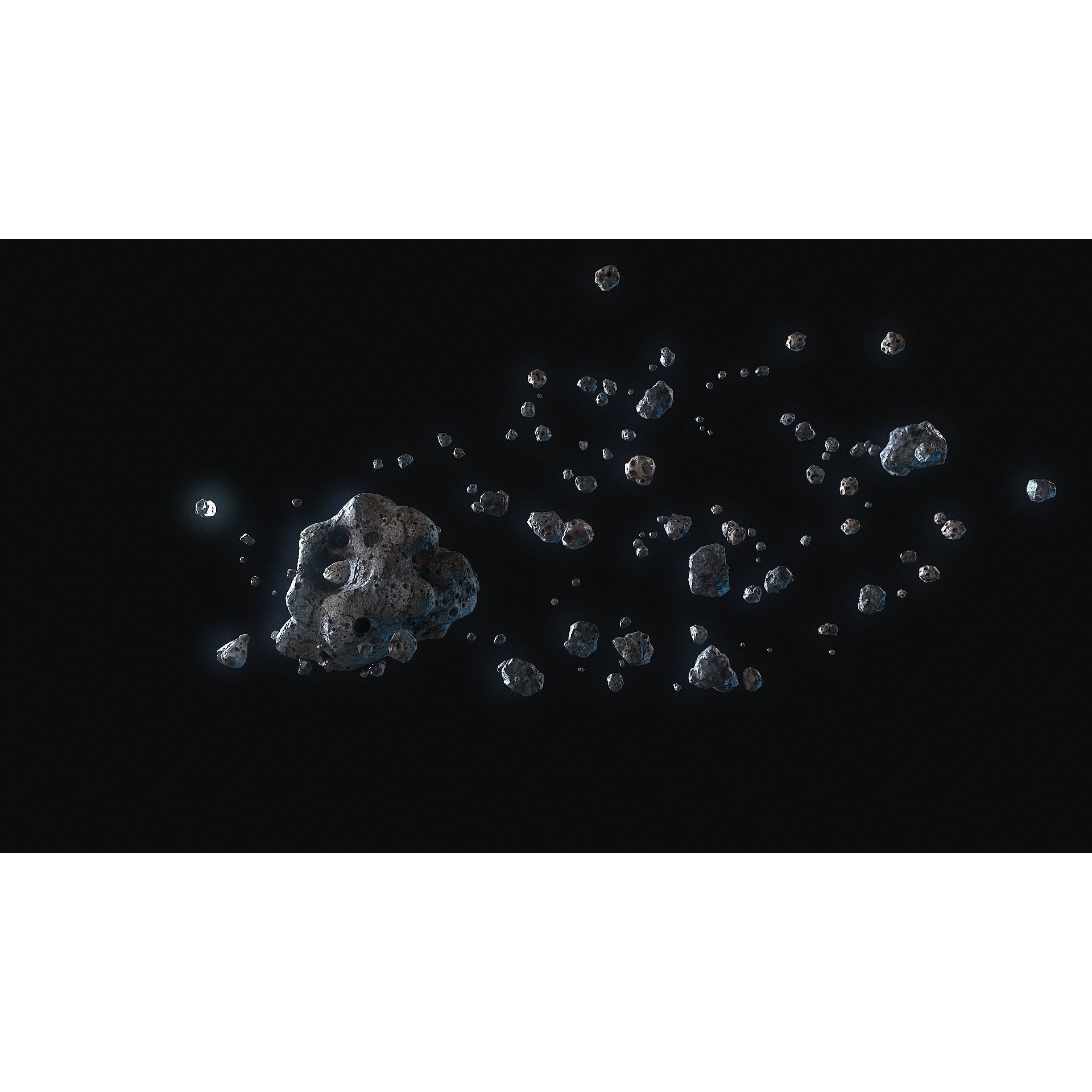 Realistic Asteroid Clouds - Low-Poly Game-Ready 3D Model - View 10