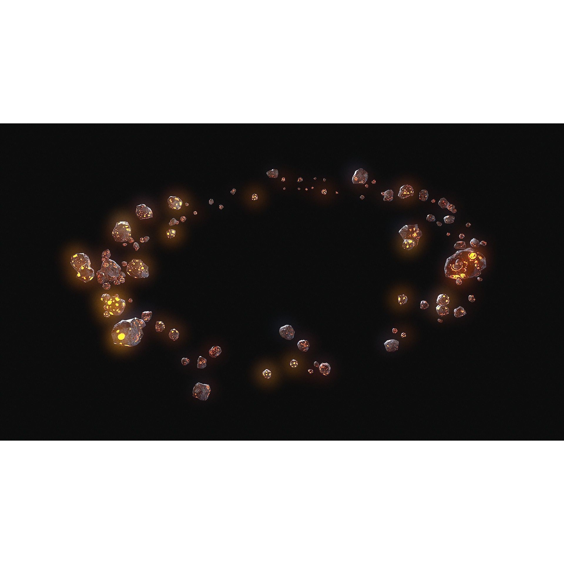 Realistic Asteroid Clouds - Low-Poly Game-Ready 3D Model - View 12