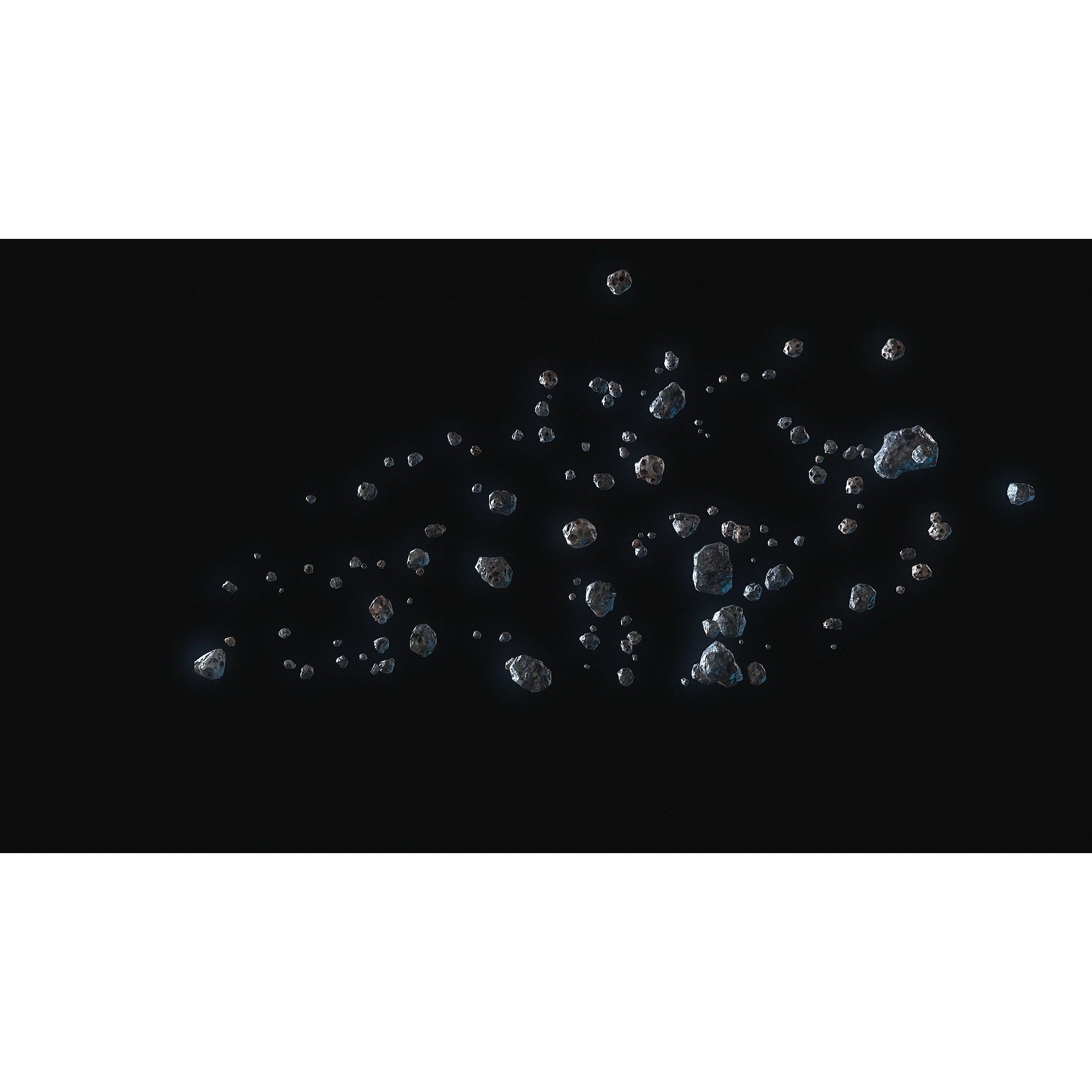Realistic Asteroid Clouds - Low-Poly Game-Ready 3D Model - View 4