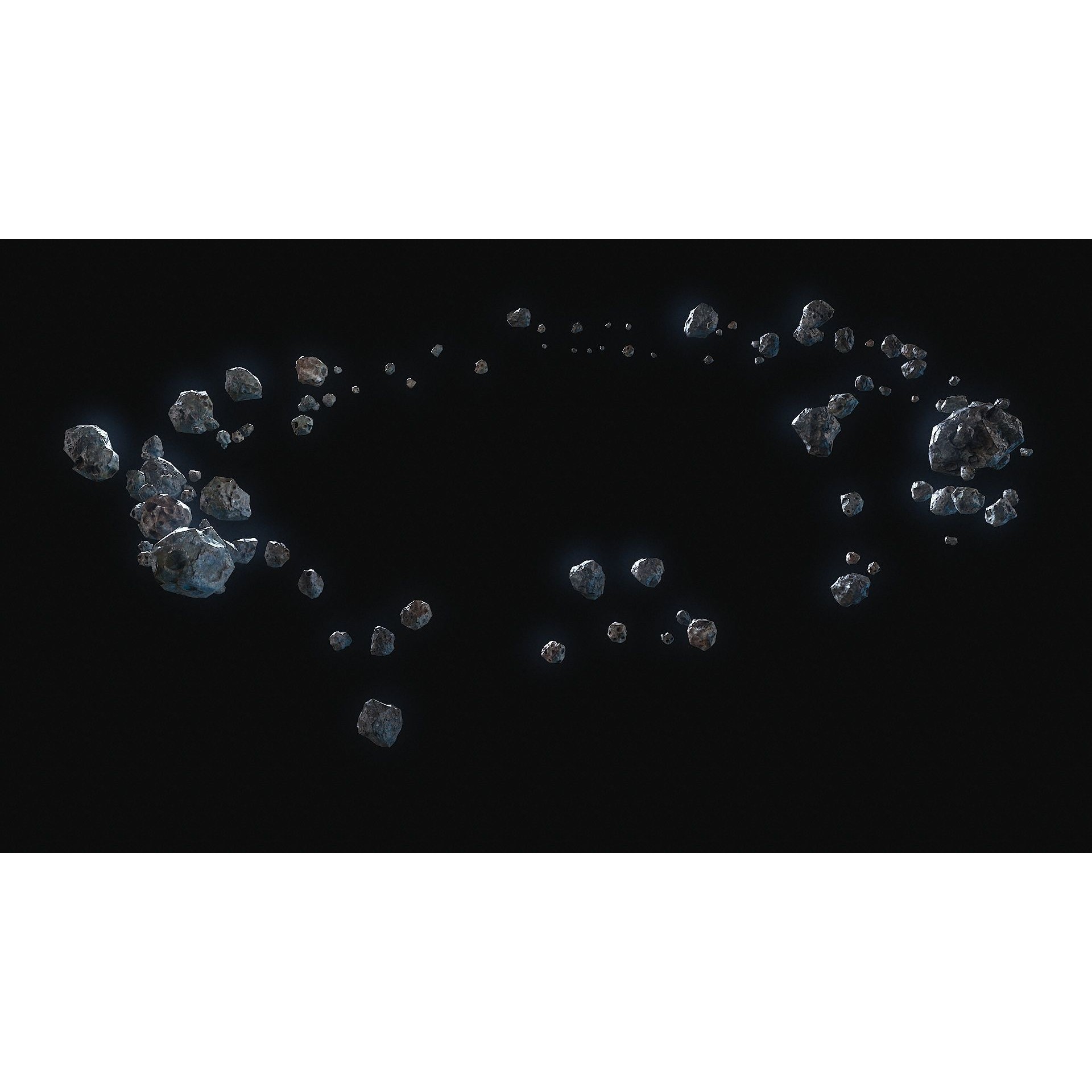 Realistic Asteroid Clouds - Low-Poly Game-Ready 3D Model - View 6