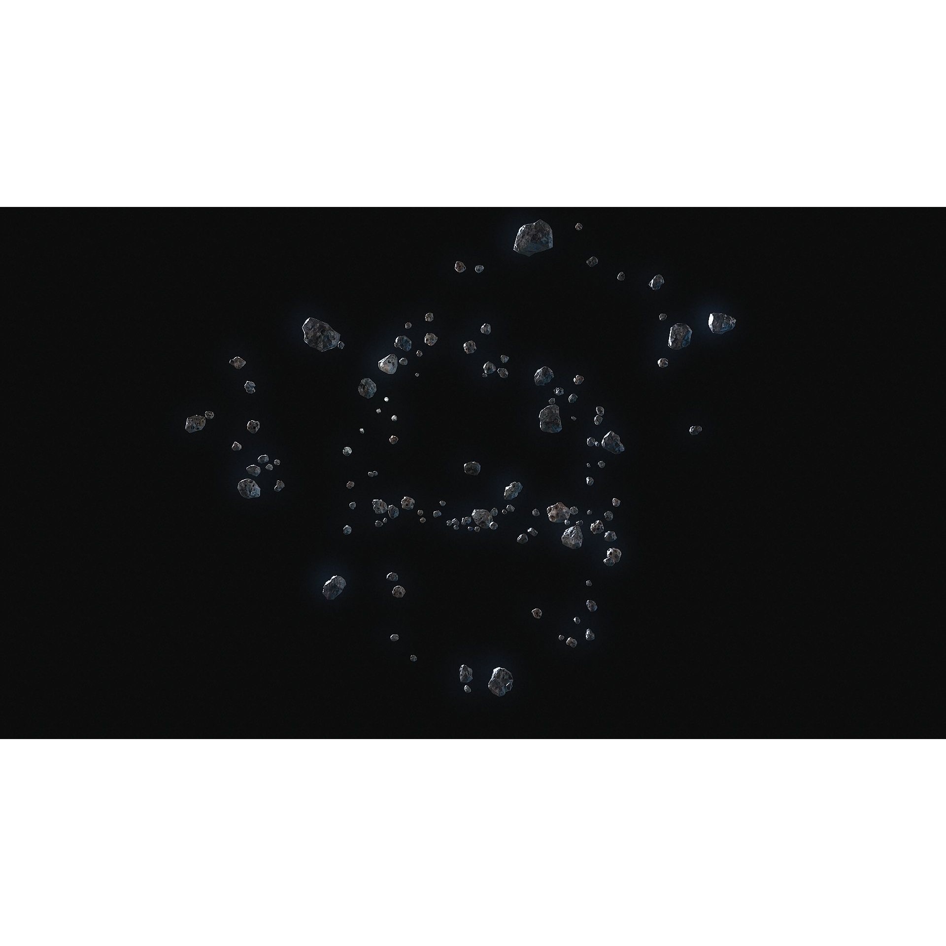 Realistic Asteroid Clouds - Low-Poly Game-Ready 3D Model - View 8