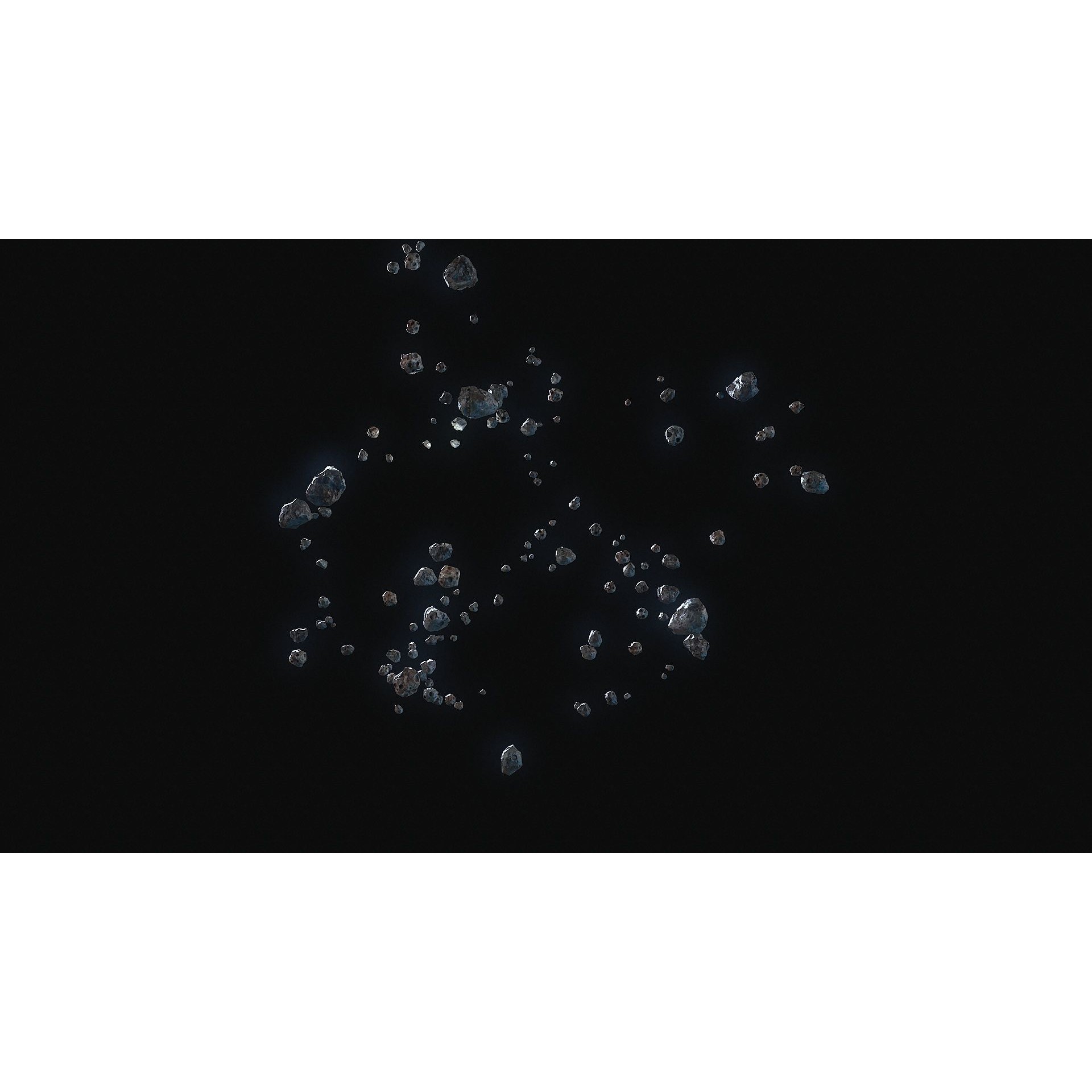 Realistic Asteroid Clouds - Low-Poly Game-Ready 3D Model - View 9