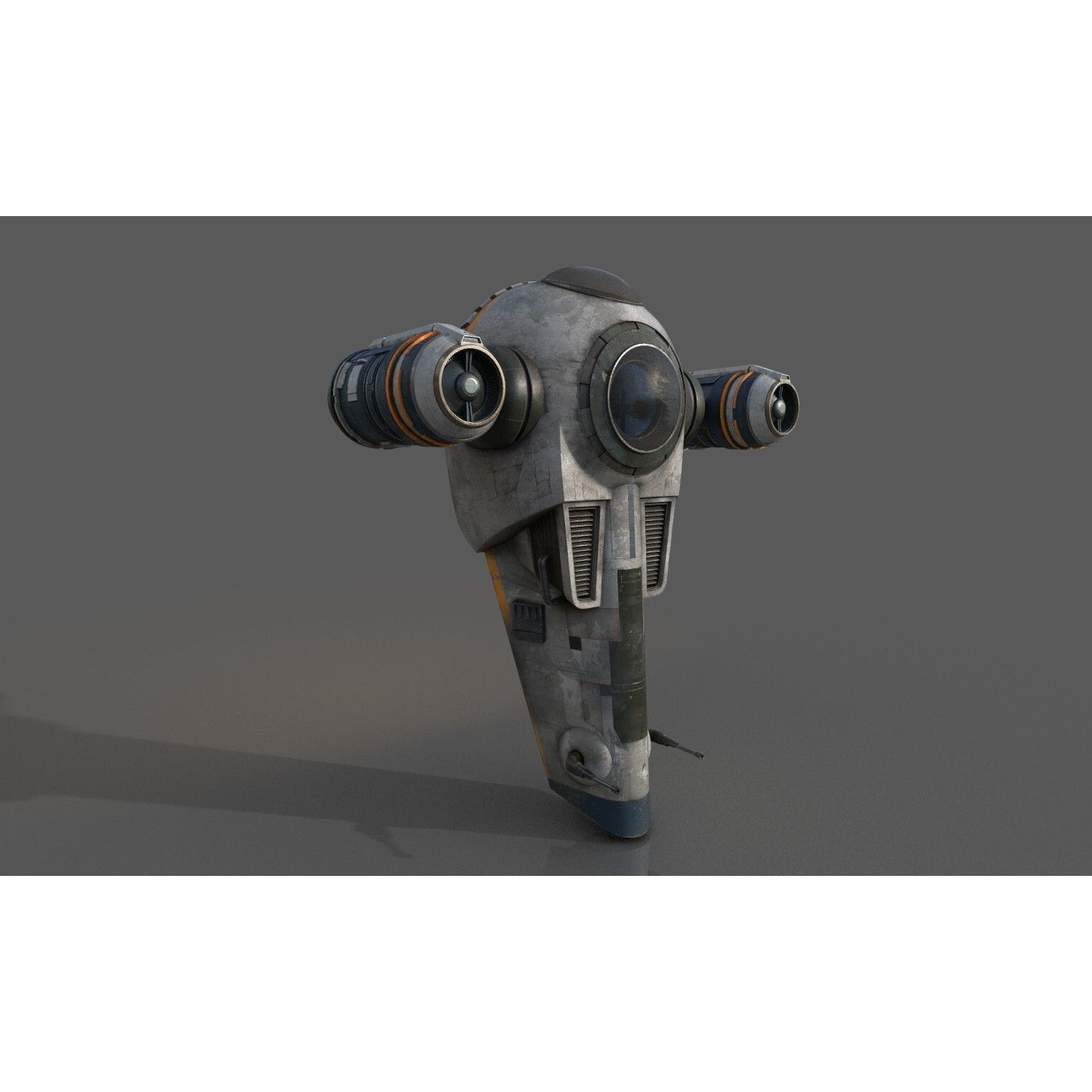 Grogu Style Pod Ship - Low-Poly Game-Ready 3D Model - View 10