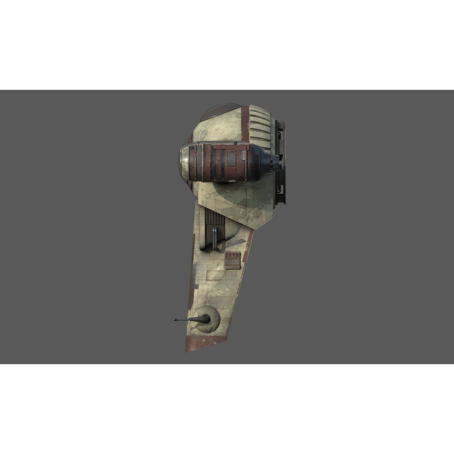 Grogu Style Pod Ship - Low-Poly Game-Ready 3D Model - View 15