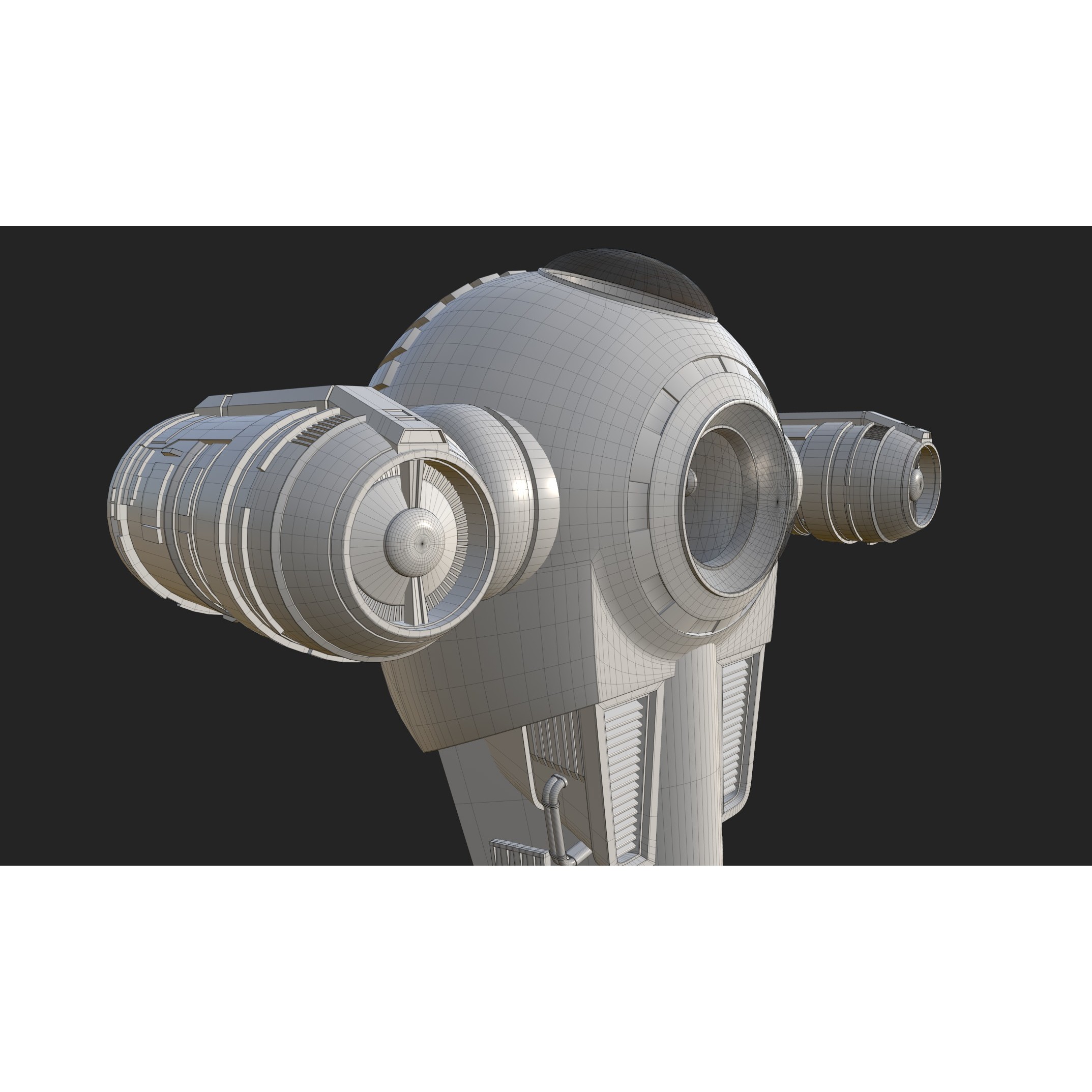 Grogu Style Pod Ship - Low-Poly Game-Ready 3D Model - View 30