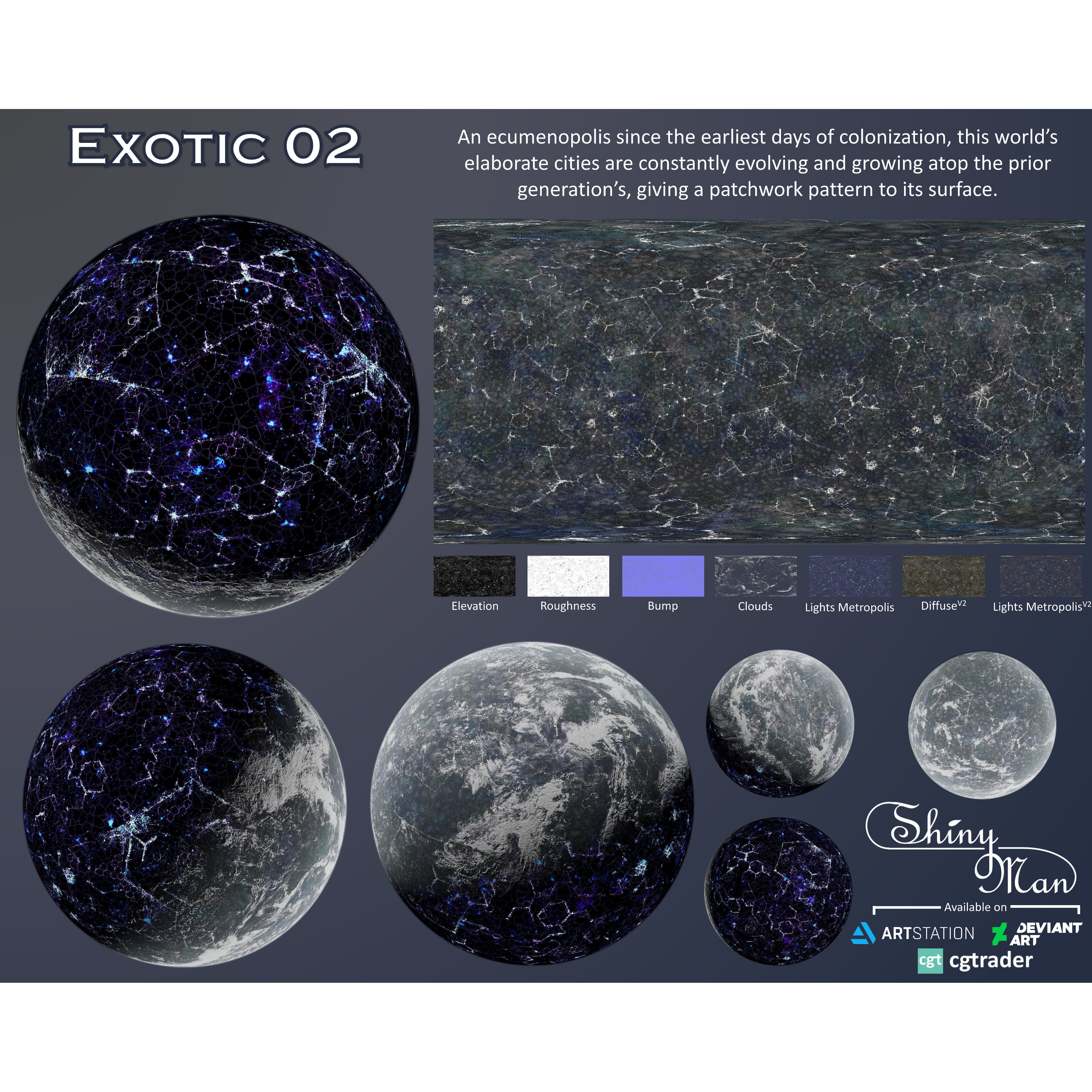 Exotic Planet 02 - High-Resolution 3D Model - View 3