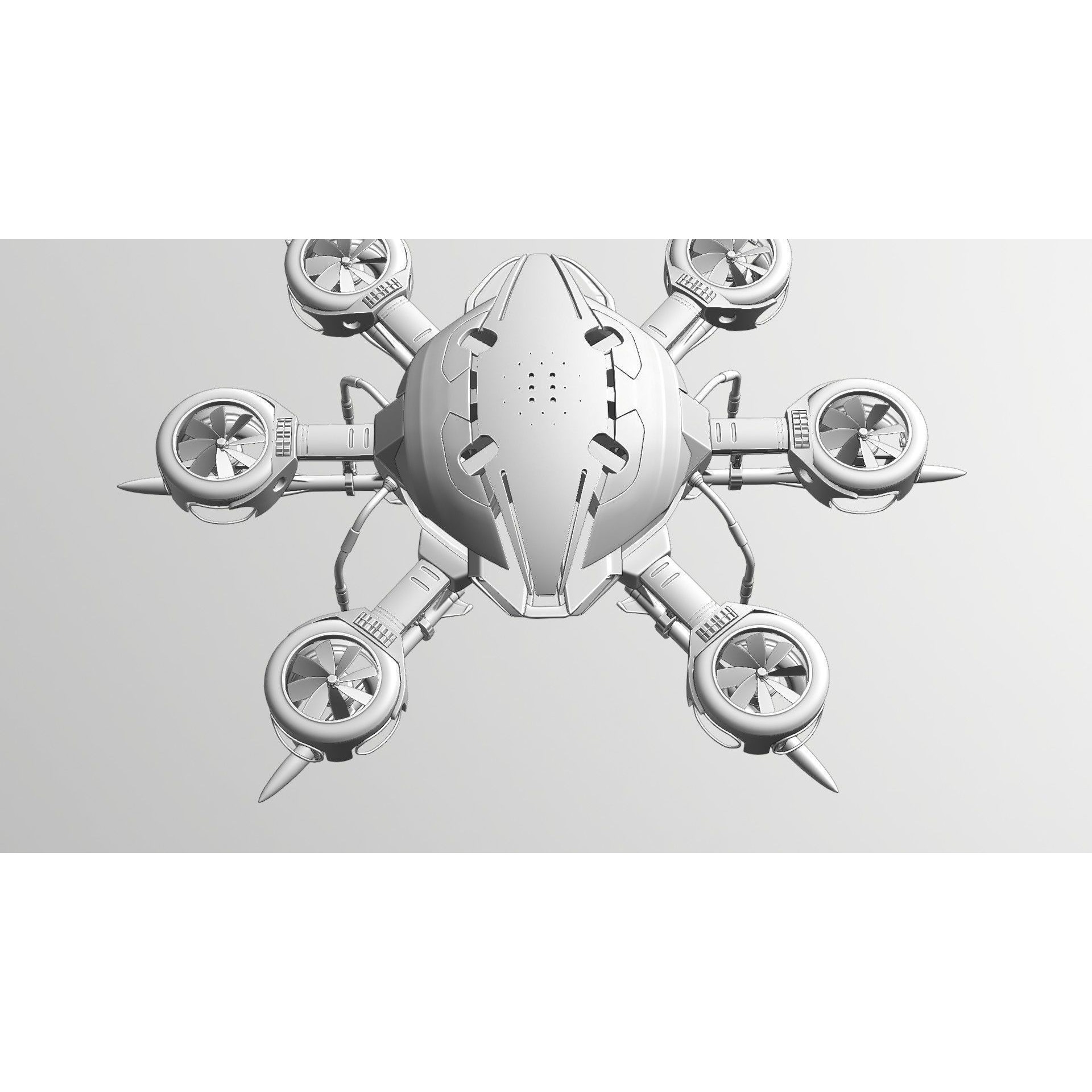 MissileCopter Drone - Game-Ready 3D Model - View 13