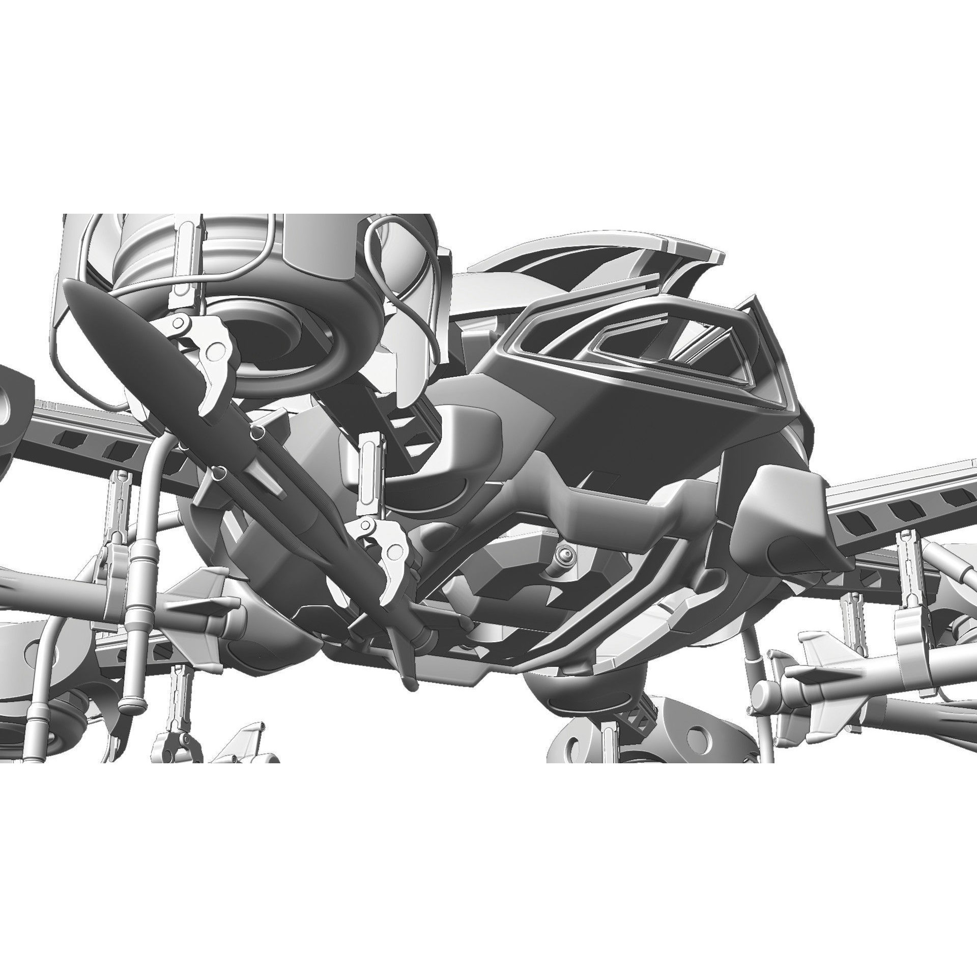 MissileCopter Drone - Game-Ready 3D Model - View 15