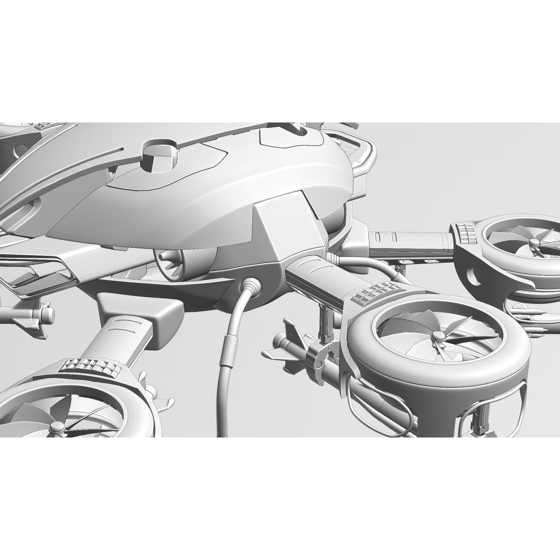 MissileCopter Drone - Game-Ready 3D Model - View 16