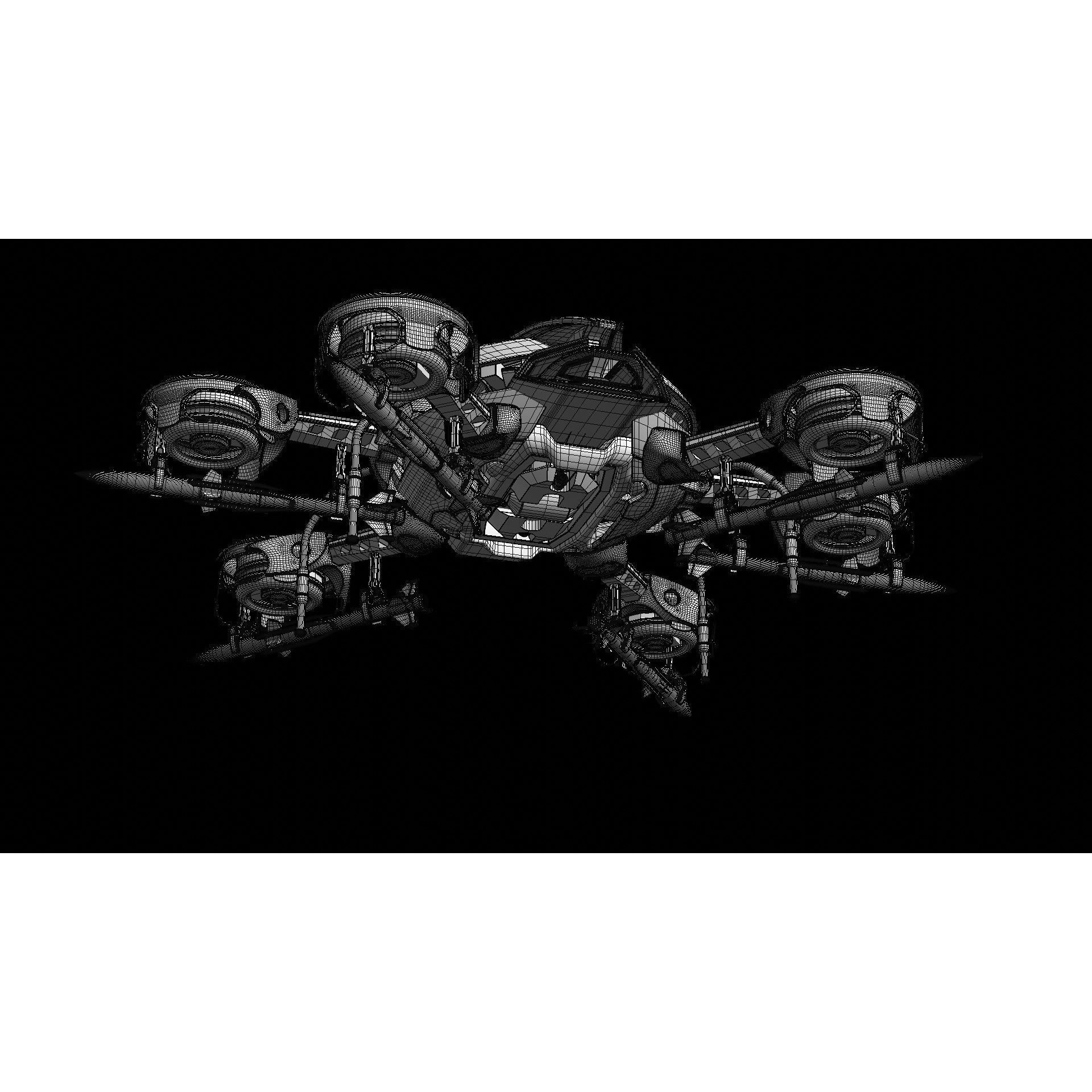MissileCopter Drone - Game-Ready 3D Model - View 21