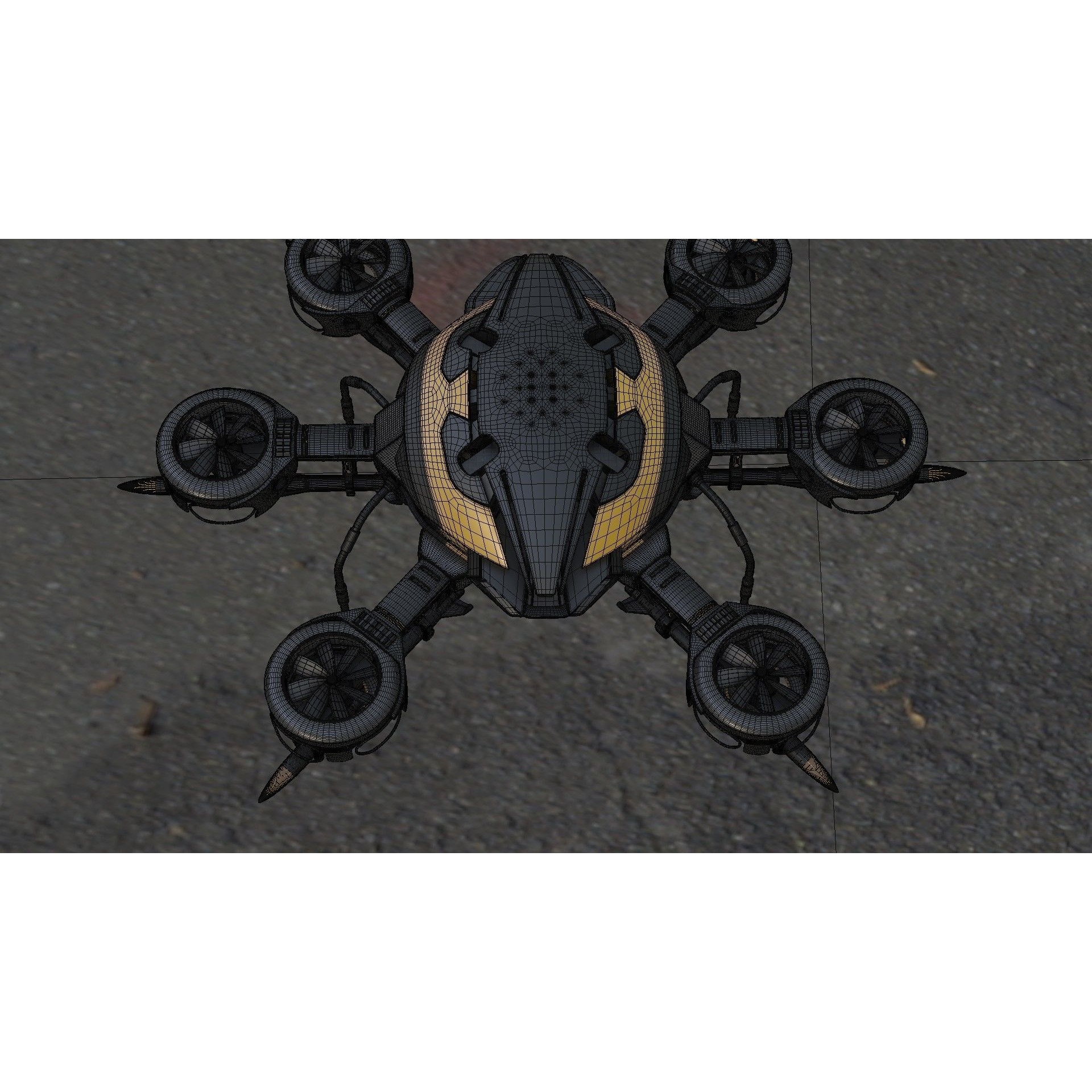 MissileCopter Drone - Game-Ready 3D Model - View 27