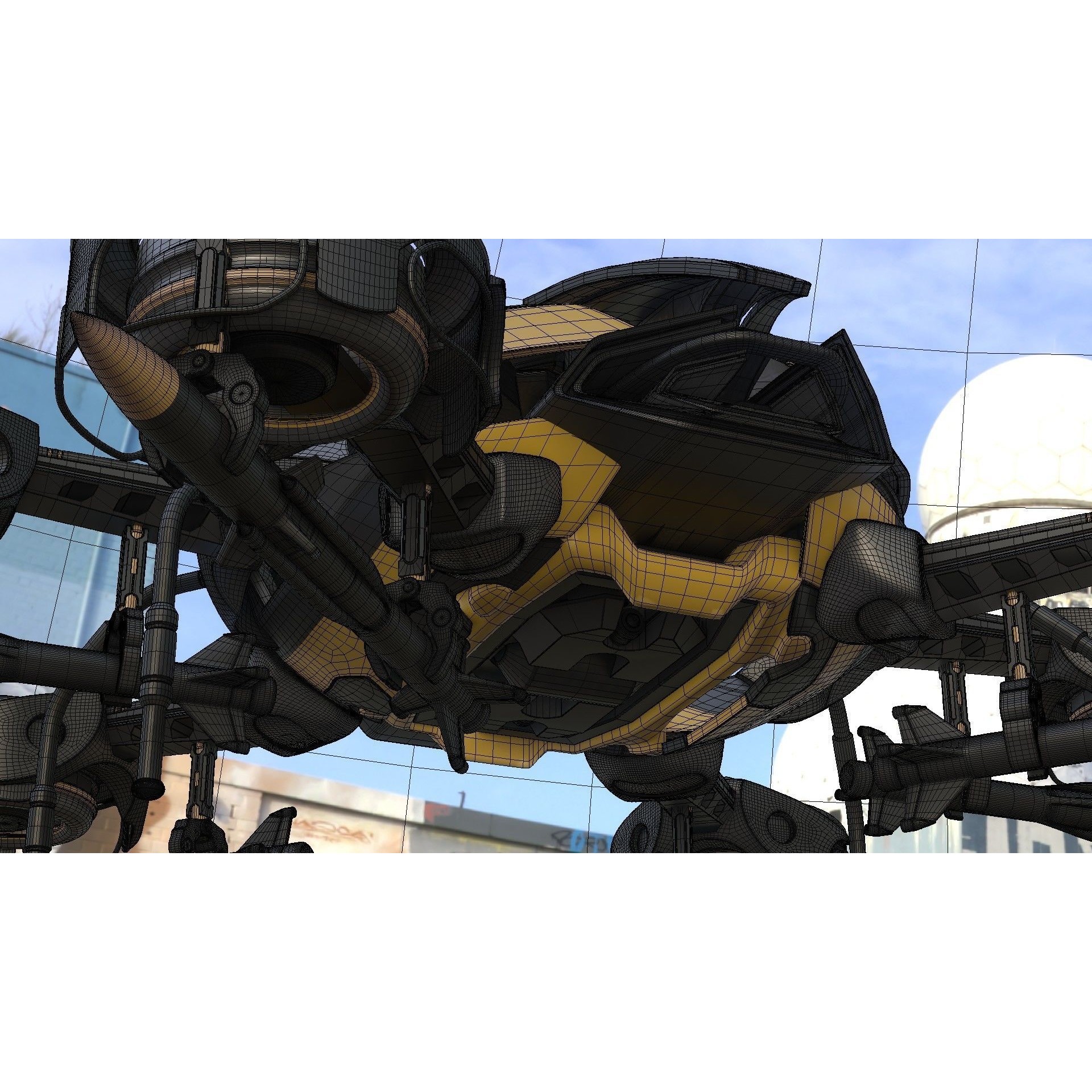 MissileCopter Drone - Game-Ready 3D Model - View 29