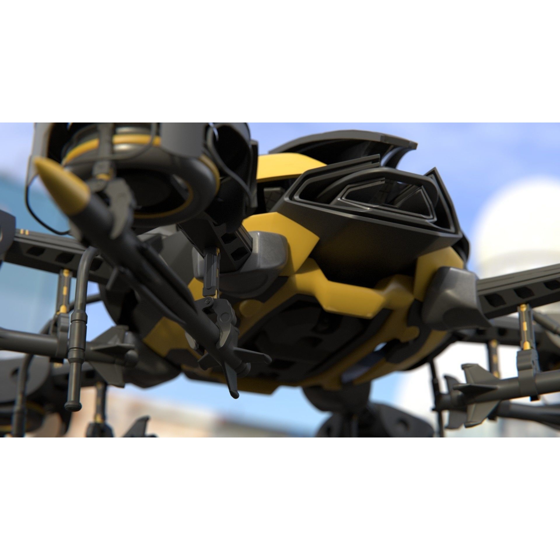 MissileCopter Drone - Game-Ready 3D Model - View 8