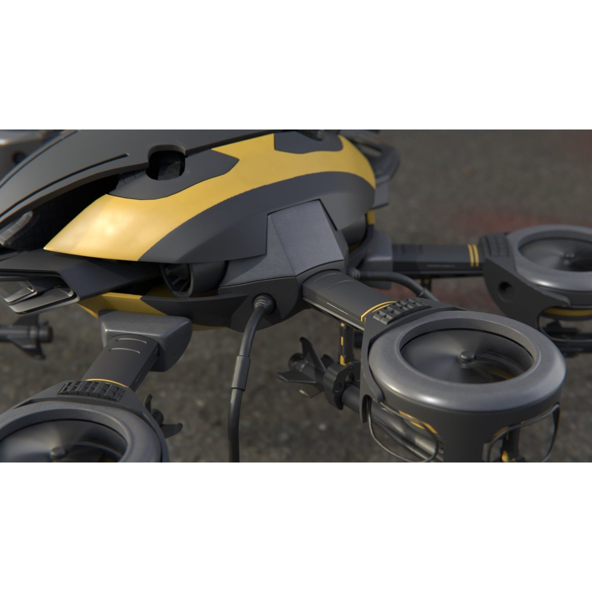 MissileCopter Drone - Game-Ready 3D Model - View 9