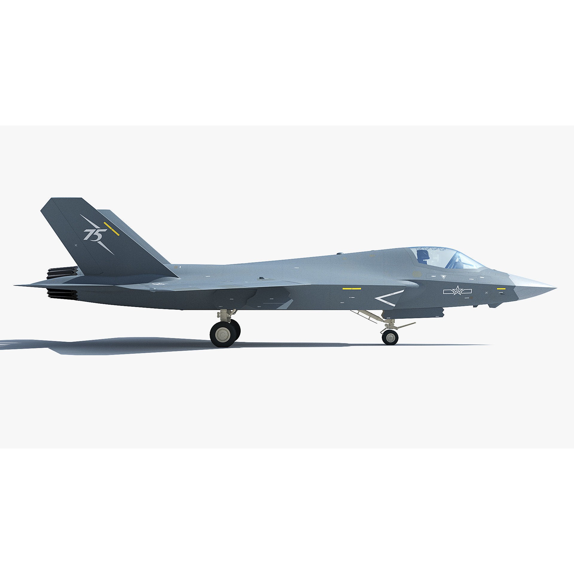 J-35A Stealth Fighter - Game-Ready 3D Model - View 11