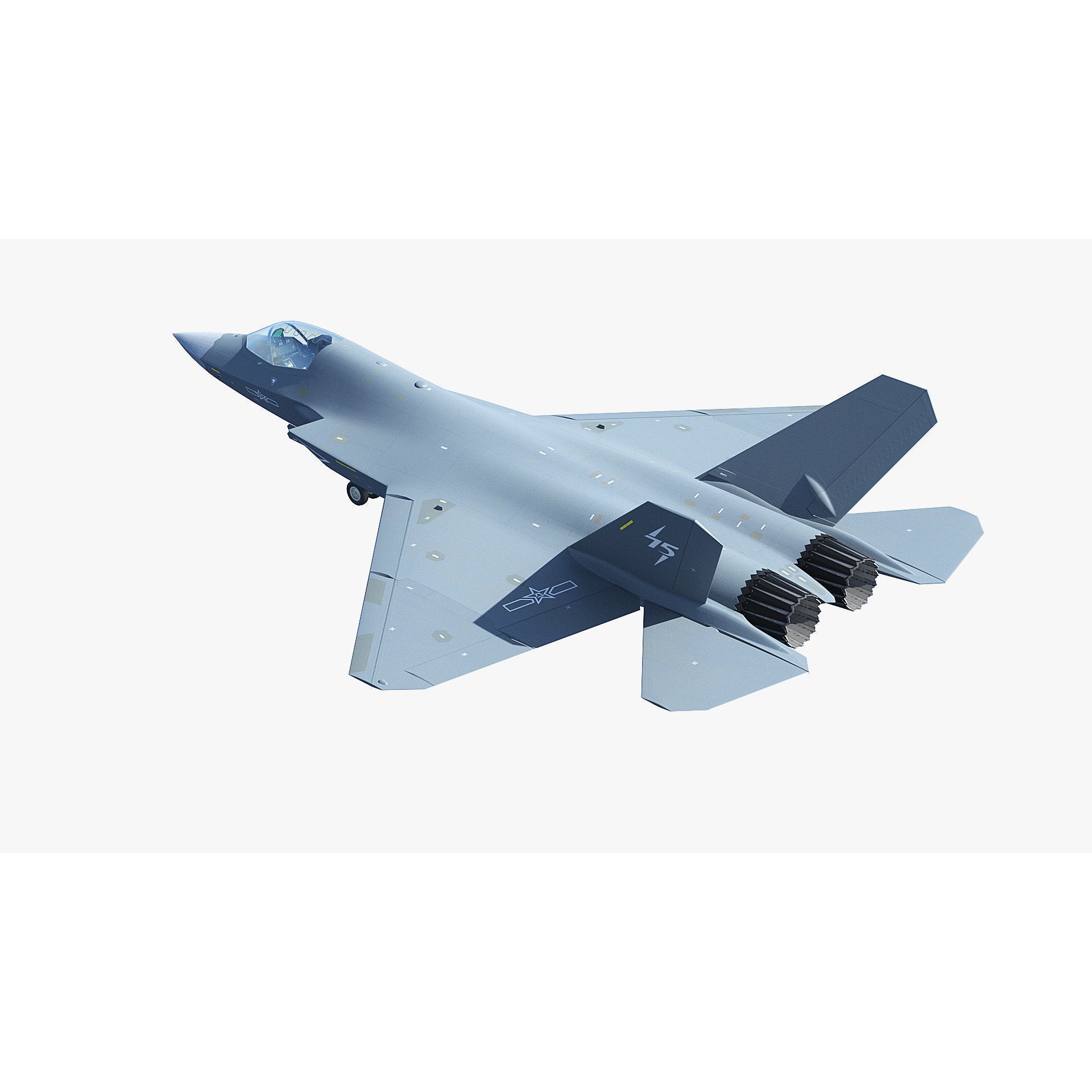 J-35A Stealth Fighter - Game-Ready 3D Model - View 12