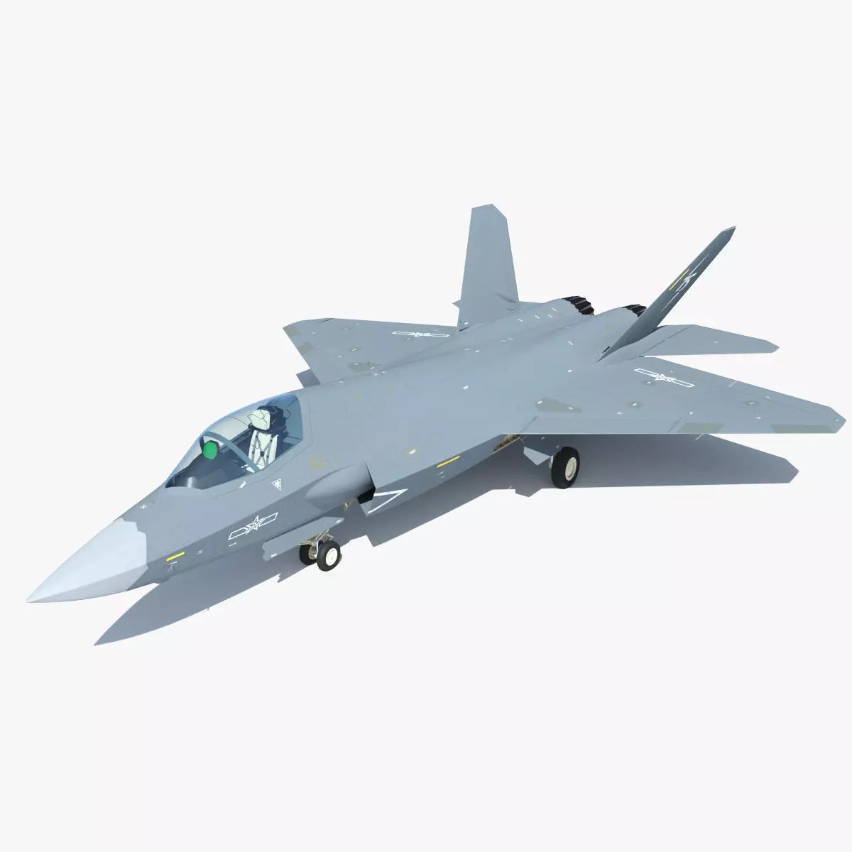 J-35A Stealth Fighter - Game-Ready 3D Model - View 2