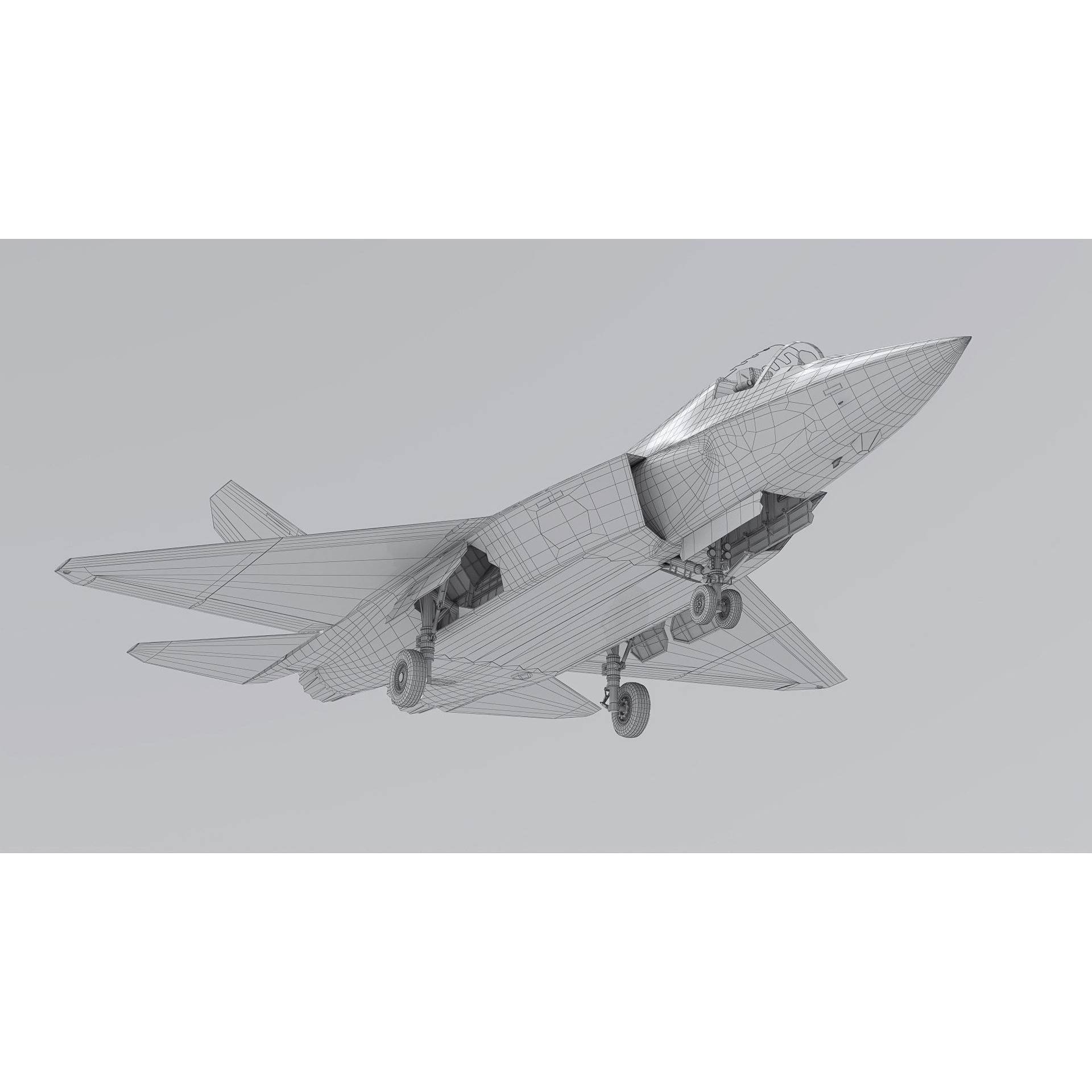 J-35A Stealth Fighter - Game-Ready 3D Model - View 22