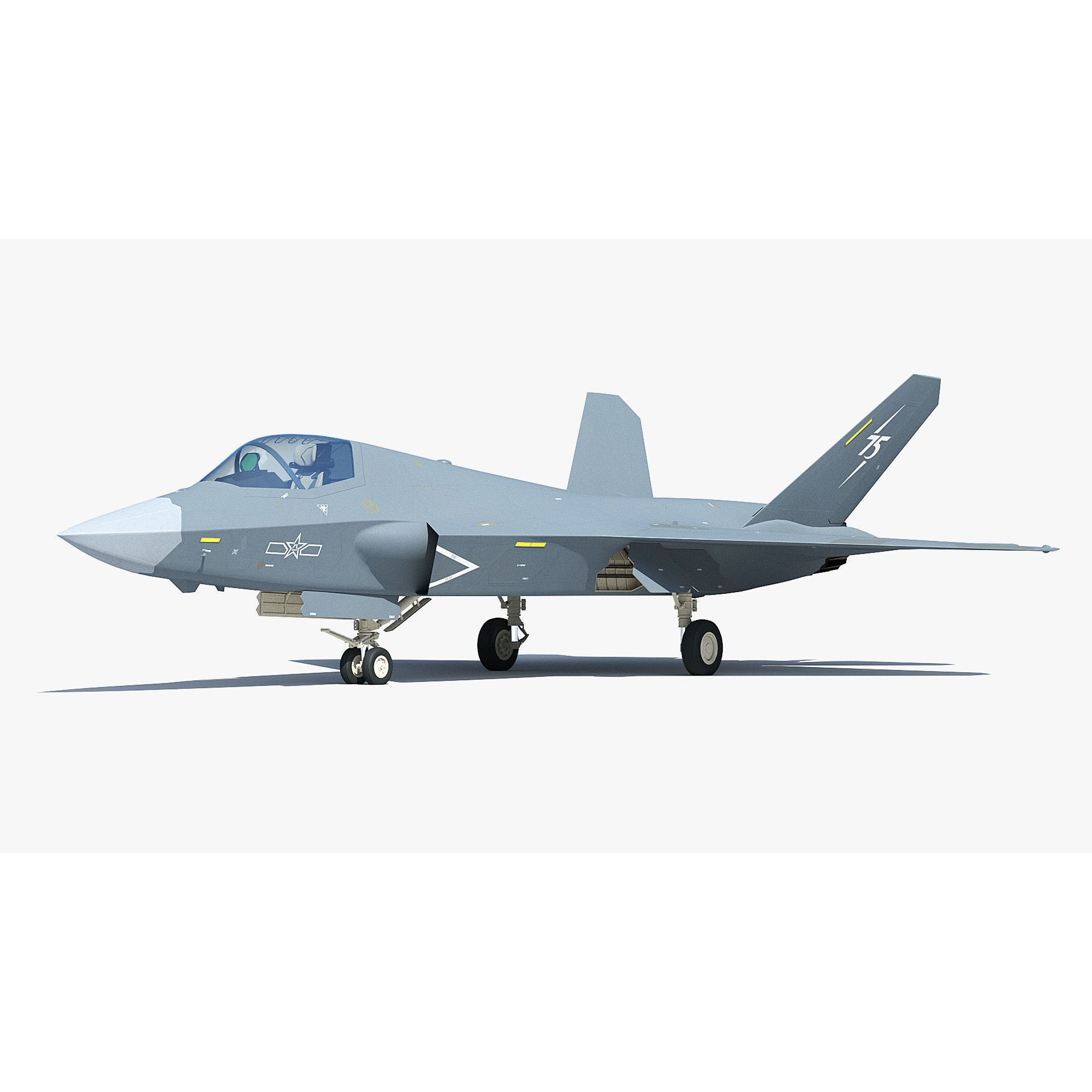 J-35A Stealth Fighter - Game-Ready 3D Model - View 9