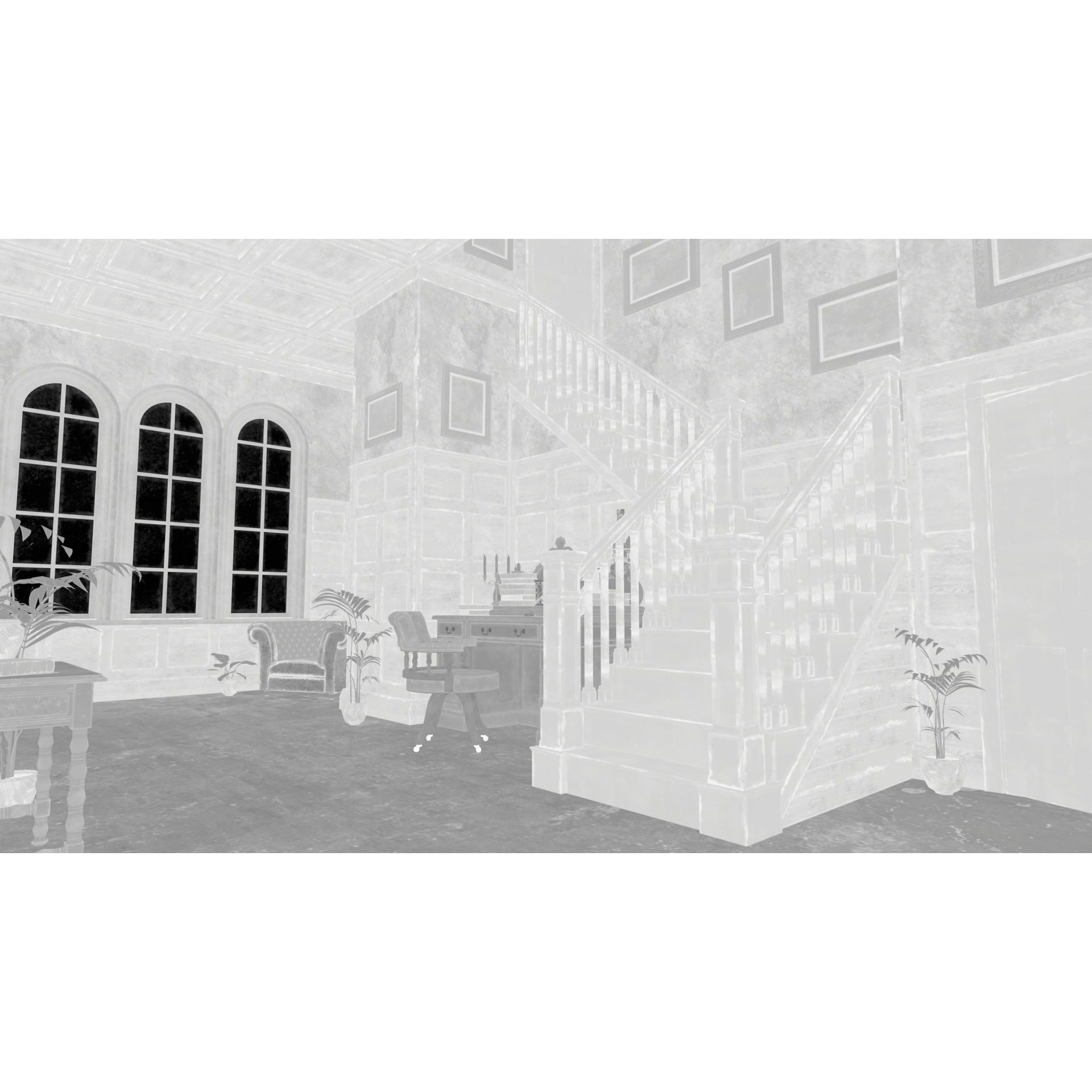 Victorian Hallway - Low-Poly Game-Ready 3D Model