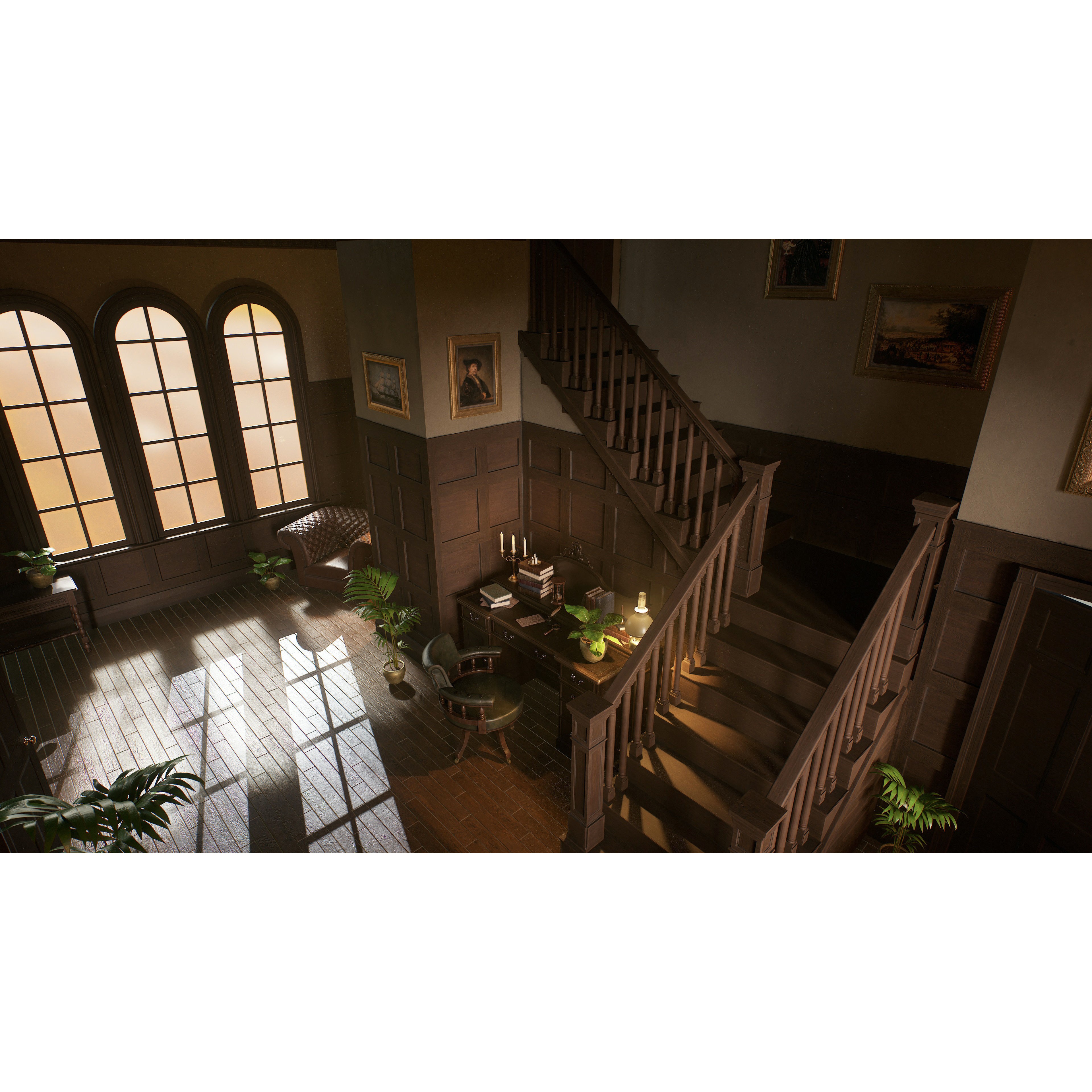 Victorian Hallway - Low-Poly Game-Ready 3D Model - View 11