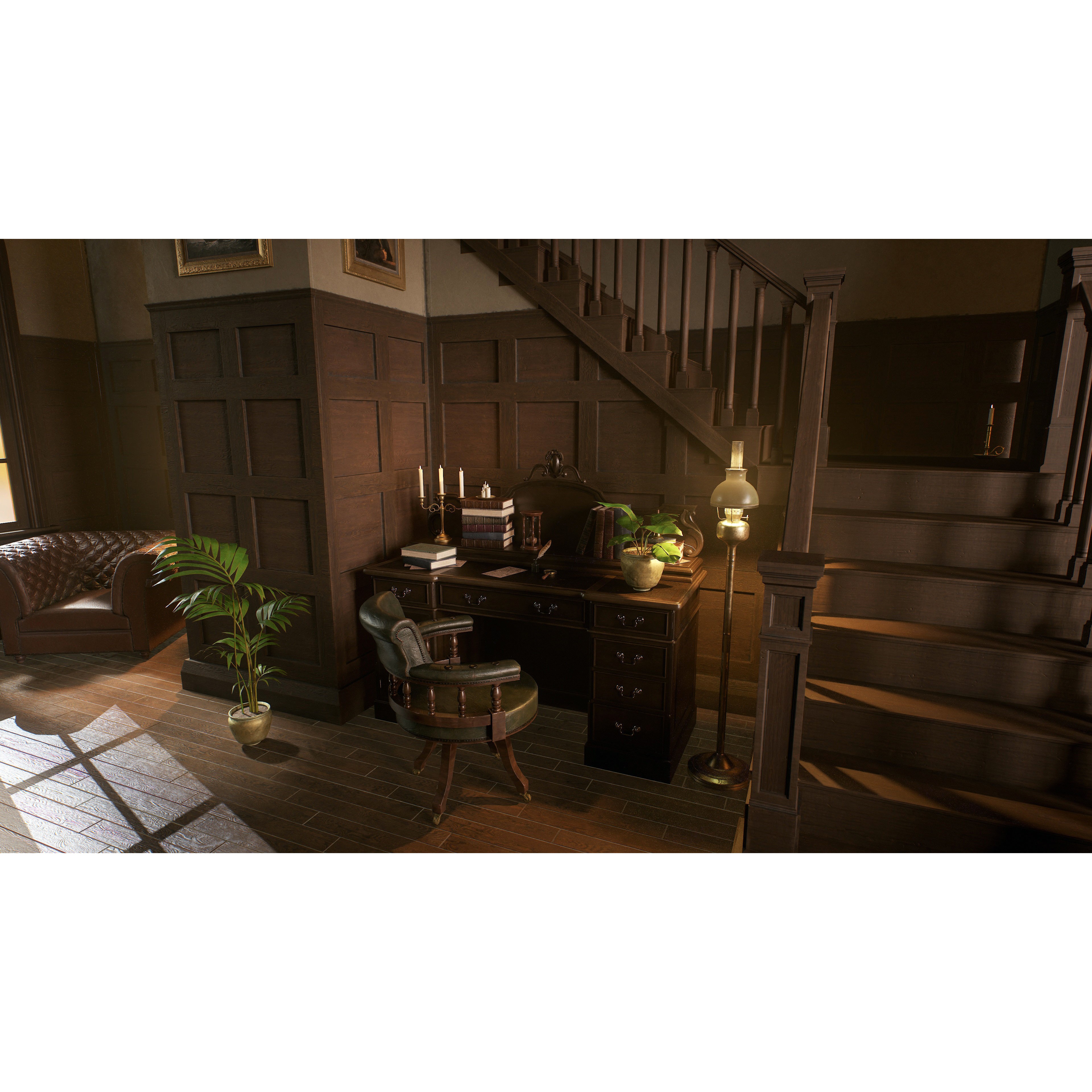 Victorian Hallway - Low-Poly Game-Ready 3D Model - View 4