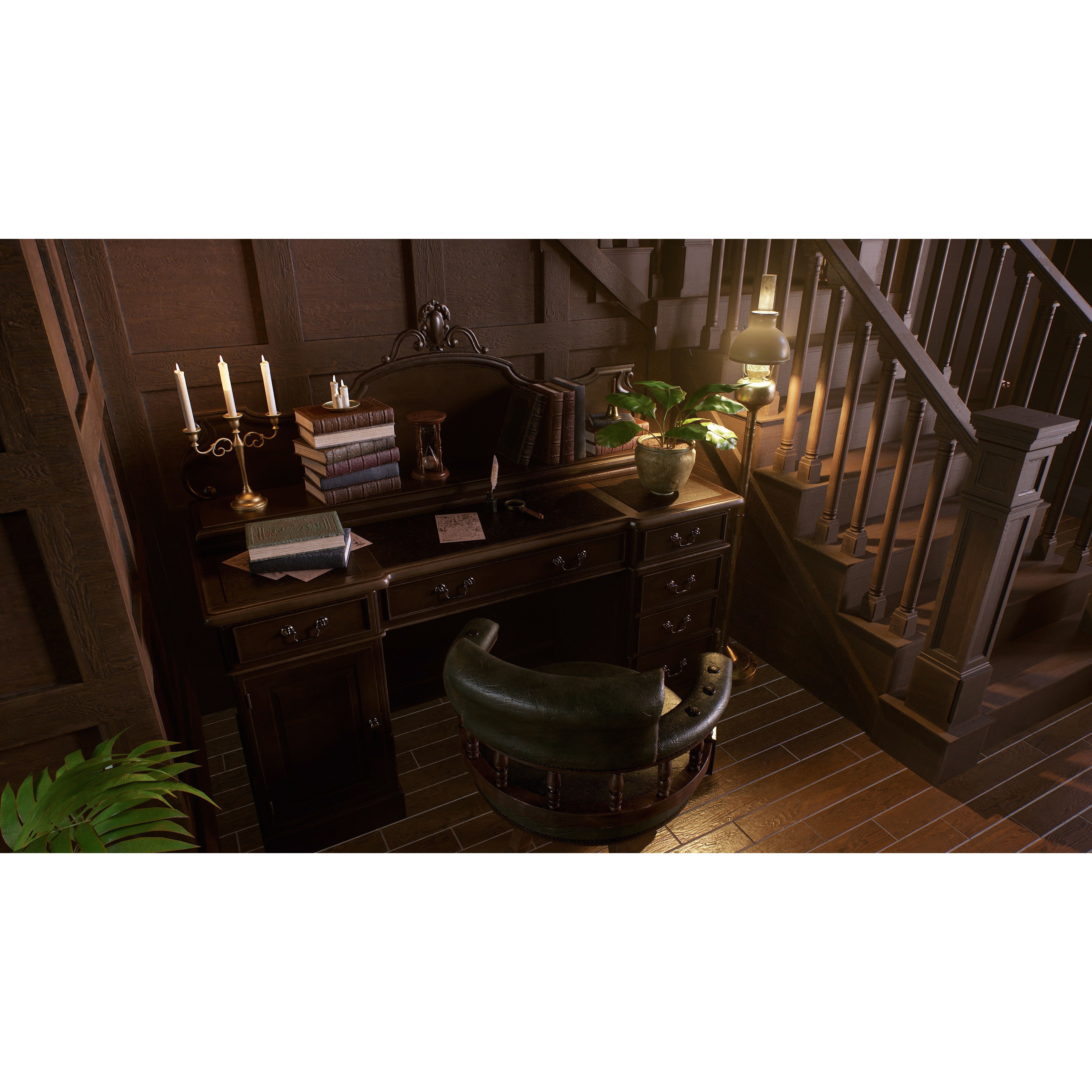 Victorian Hallway - Low-Poly Game-Ready 3D Model - View 6